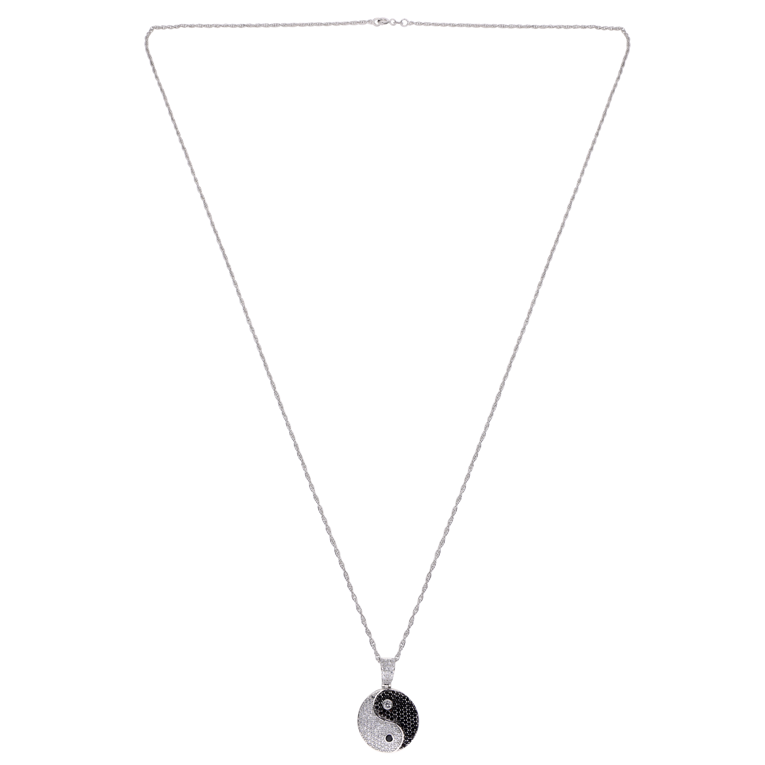 Sterling Silver Yin Yang Pendant with Sparkling Stone Accents | SKU : 0021341700, 0003566541