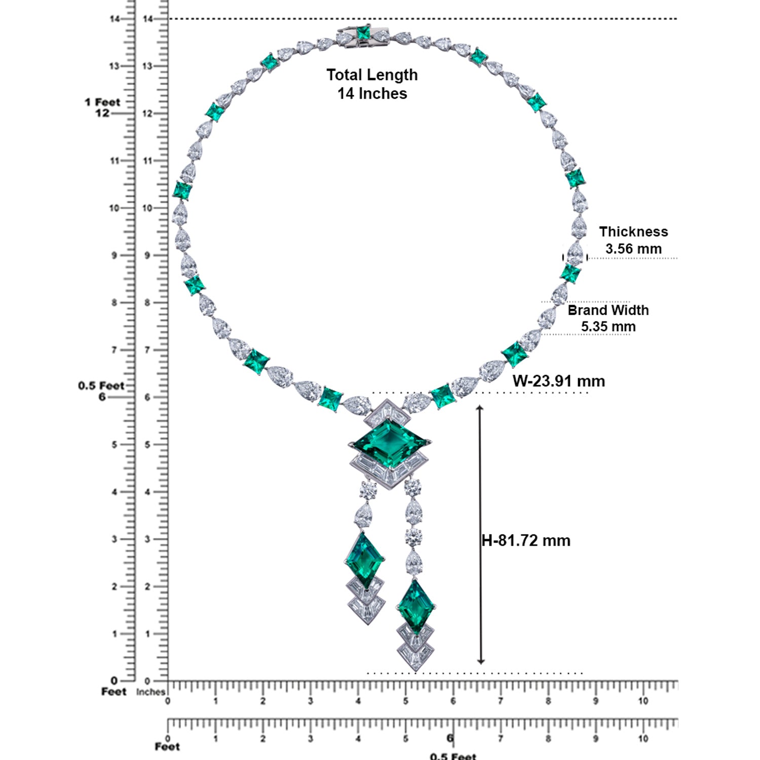 Emerald Radiance Y-Drop Necklace with Lab Grown Diamonds | SKU : 0021368776