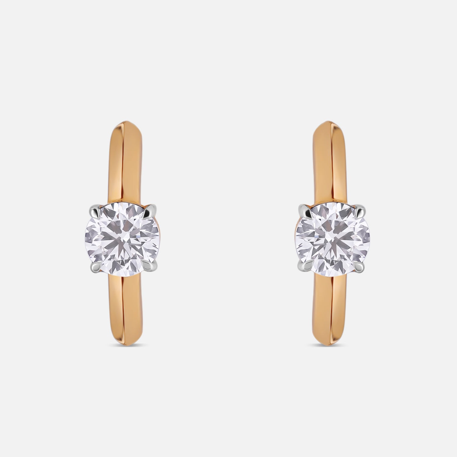 Classic Glow Round Brilliant Lab-Grown Diamond Hoop Earrings in Yellow Gold | SKU : 0021403583