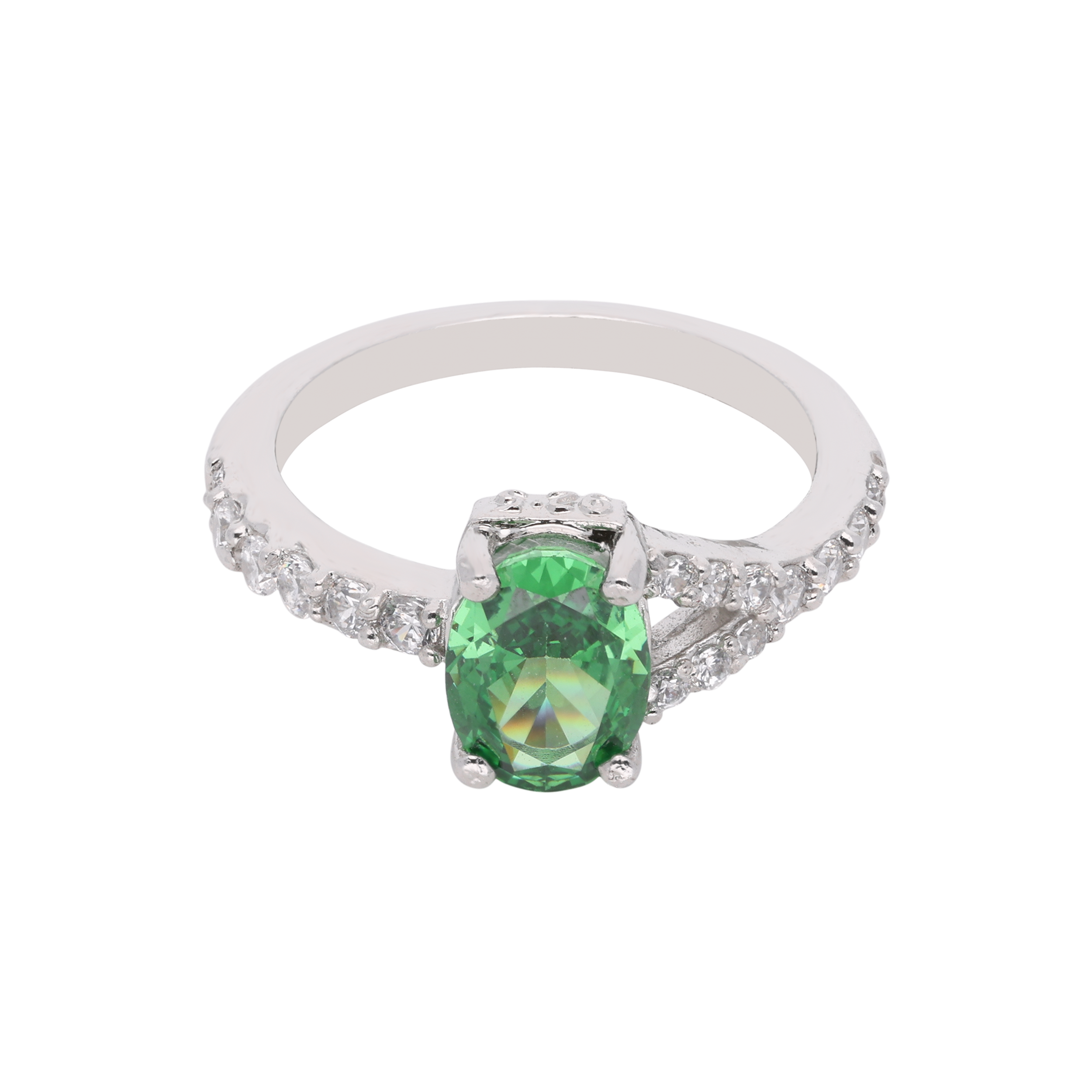 Sterling Silver Emerald Stone Glow Ring | SKU : 0021423284