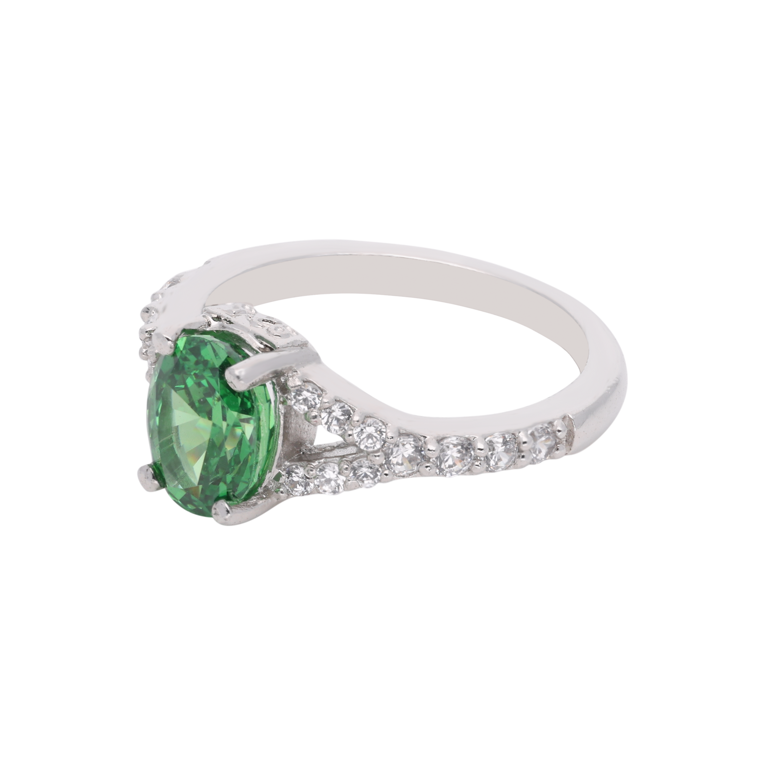 Sterling Silver Emerald Stone Glow Ring | SKU : 0021423284