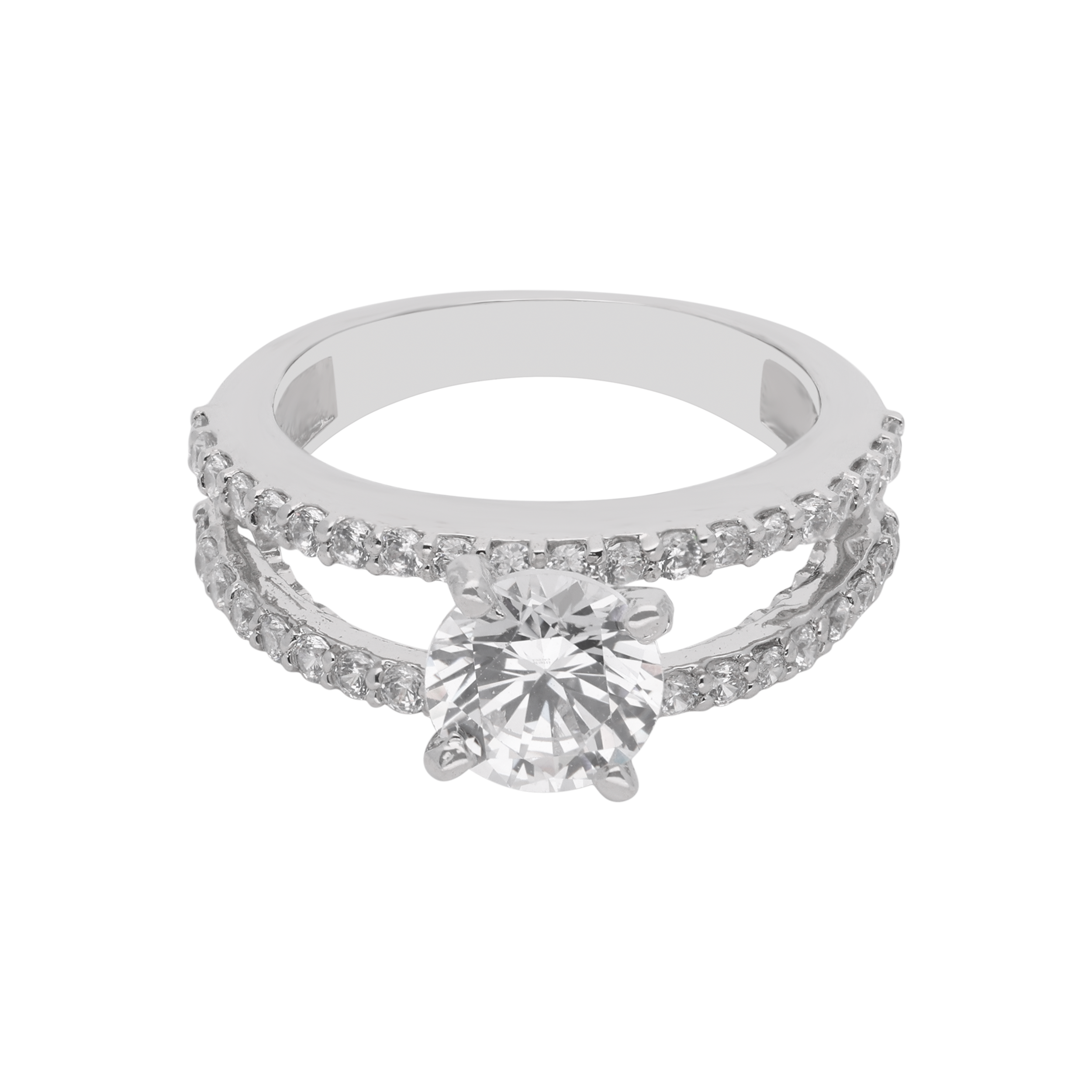 Sterling Silver Double Band Solitaire Ring – A Modern Classic | SKU : 0021423314