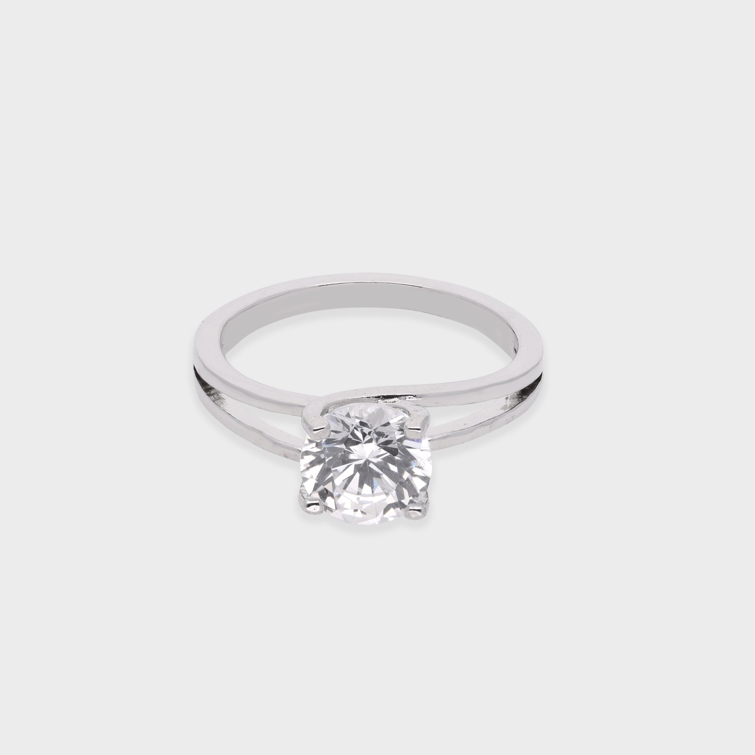 Minimalist Round Solitaire Ring in Sleek Band Setting | SKU : 0021423369