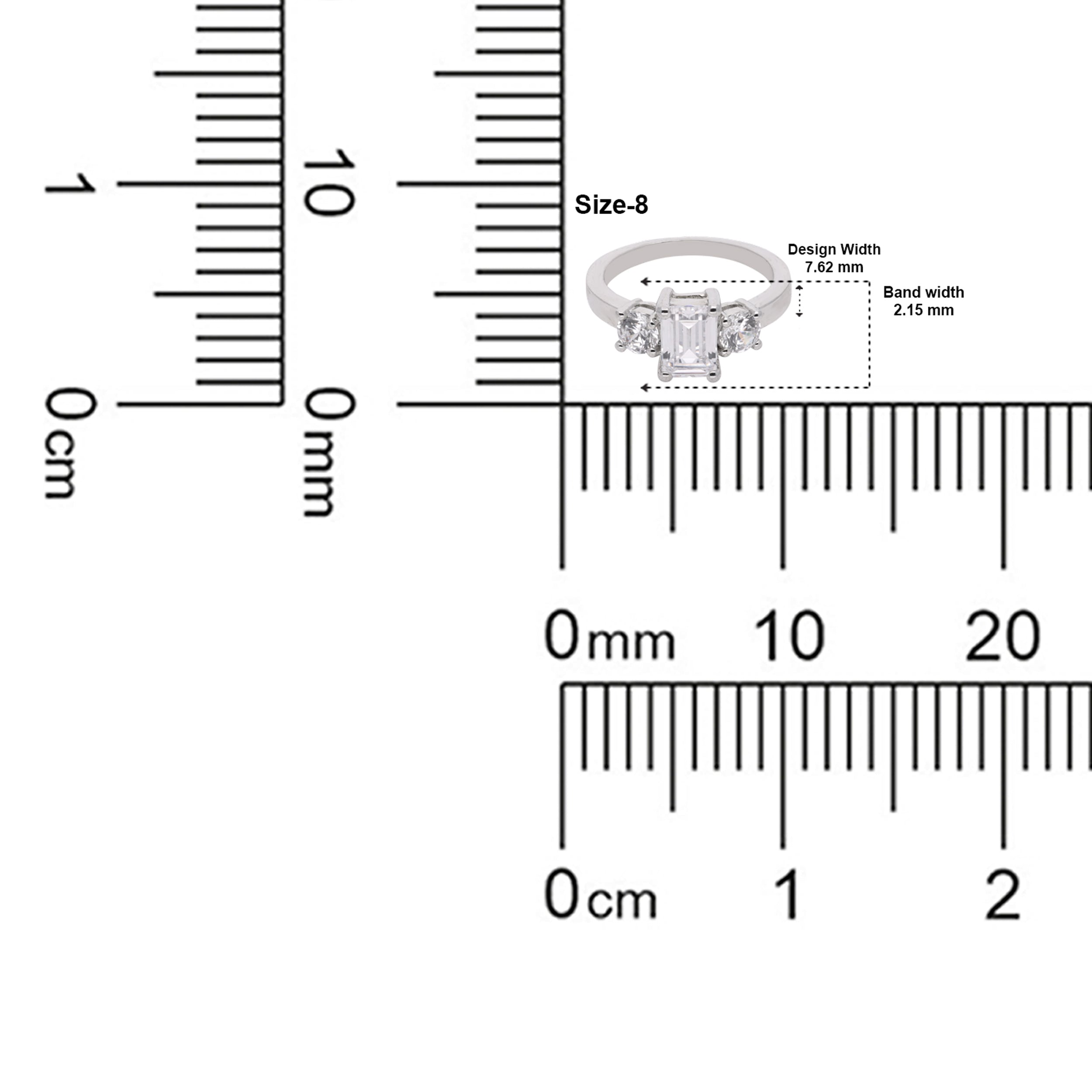 Emerald-Cut Center Ring with Round Side Accents | SKU : 0021423437