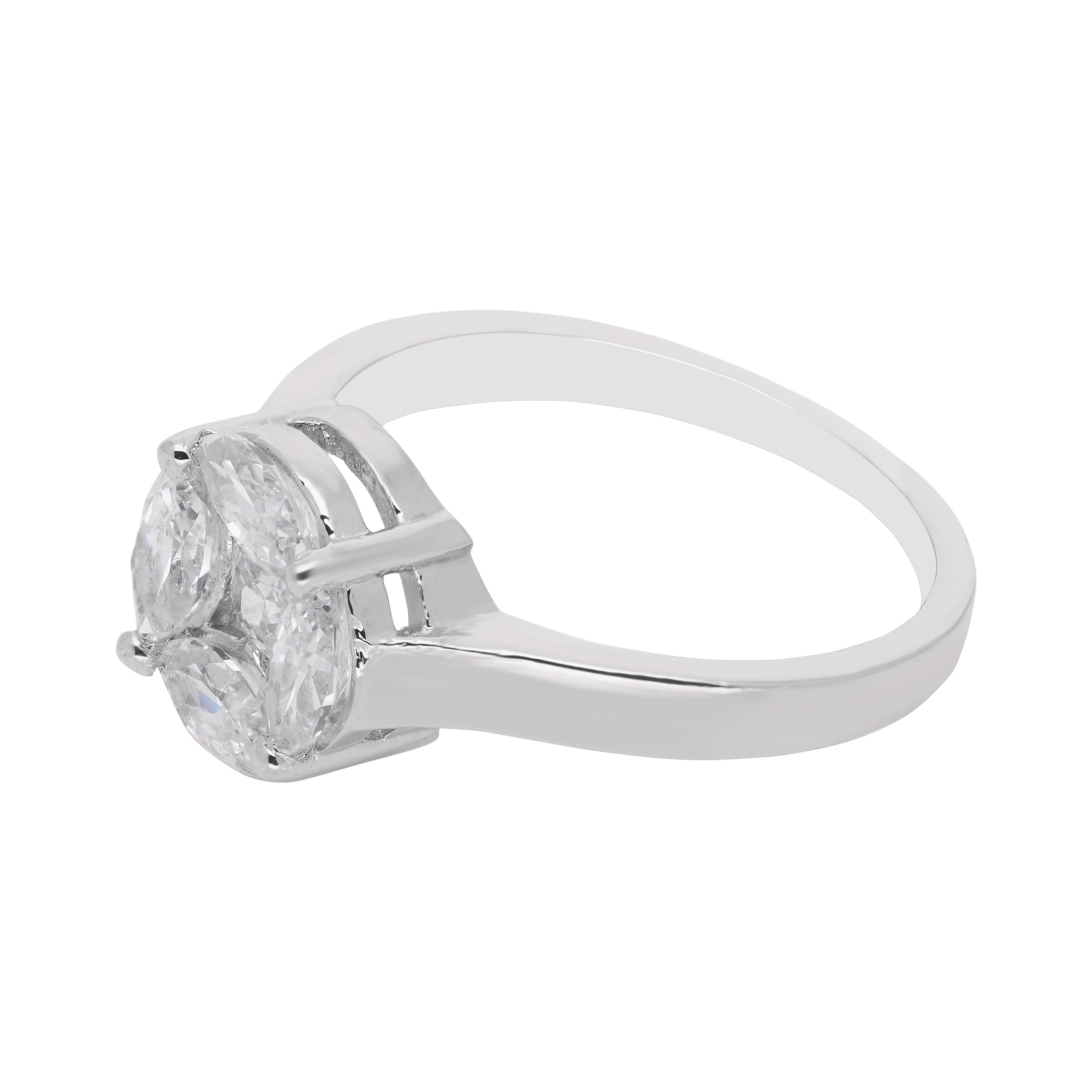 Ethereal Glow Sterling Silver Marquise-Cut Stone Ring | SKU : 0021423468