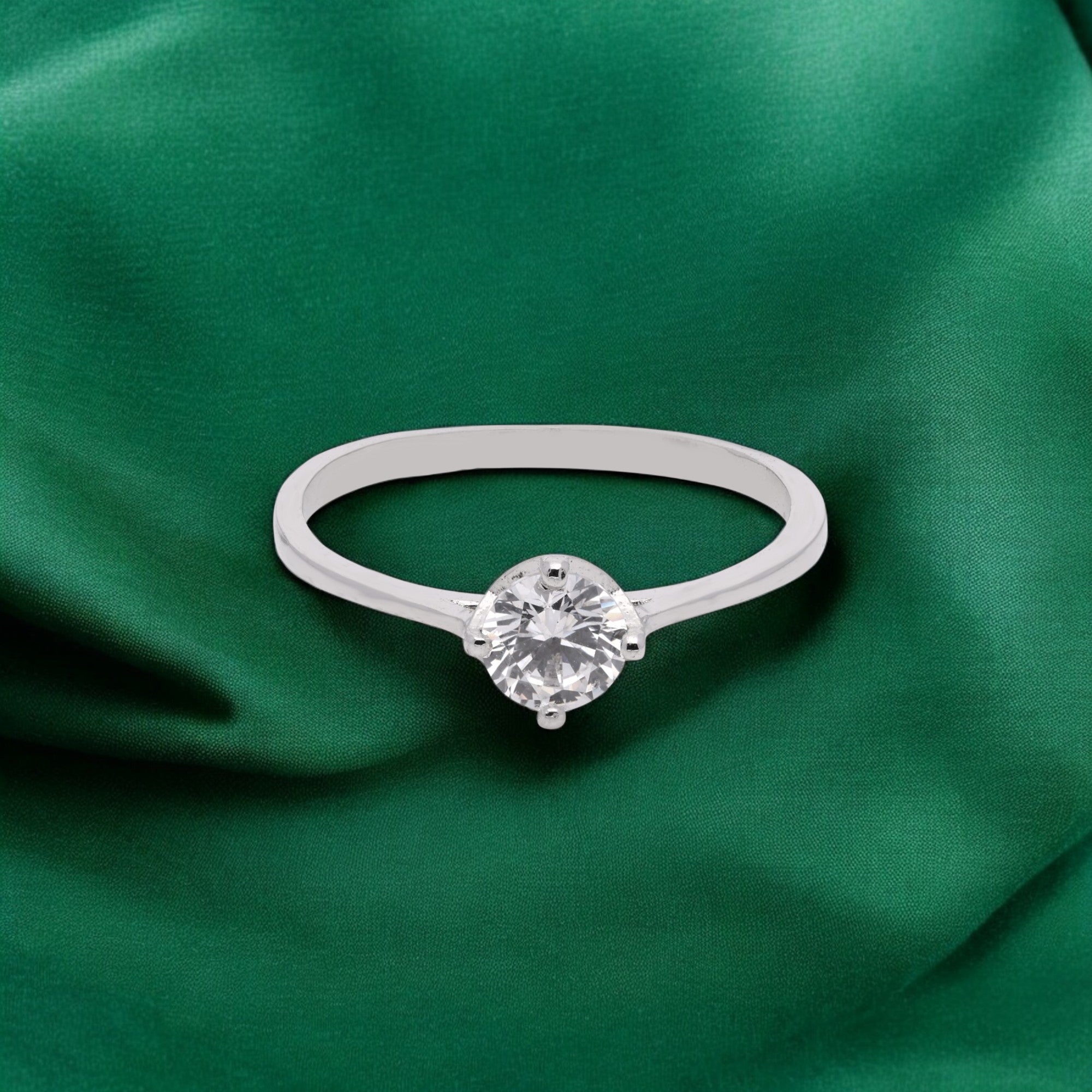 Classic Round Solitaire Ring in Sleek Minimal Setting | SKU : 0021423567