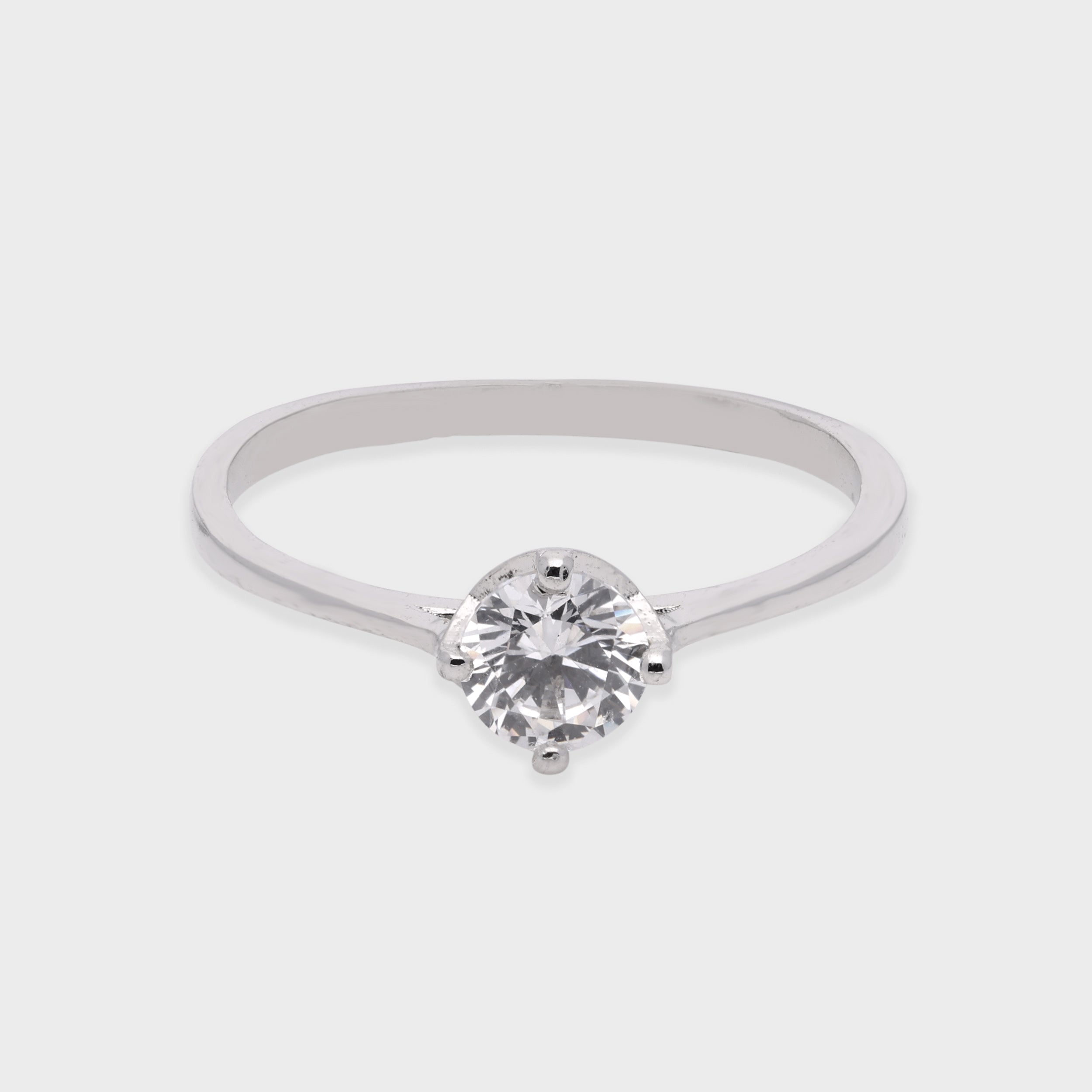 Classic Round Solitaire Ring in Sleek Minimal Setting | SKU : 0021423567
