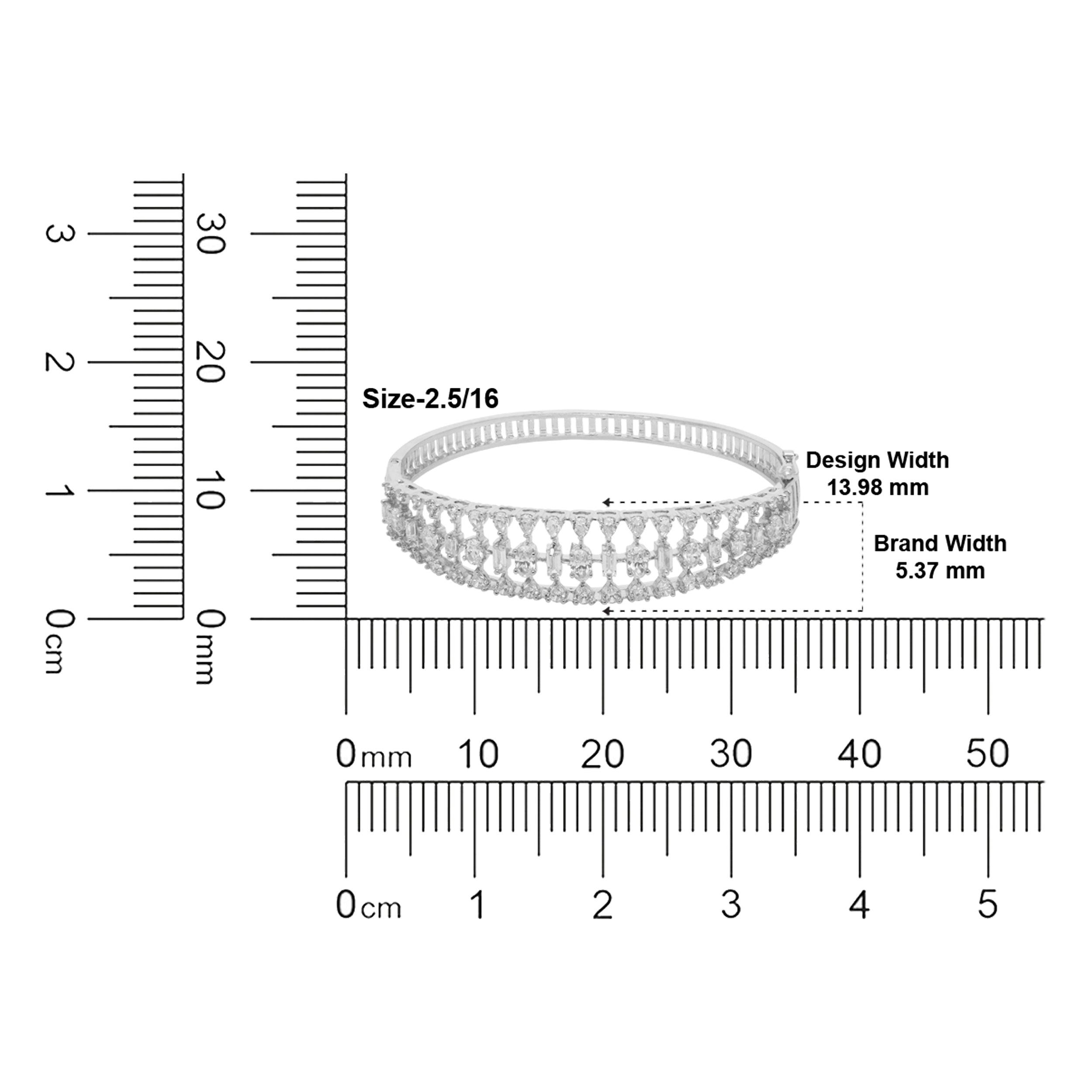 Radiant Lattice-Set Diamond Bangle in Sterling Silver | SKU: 0021423581