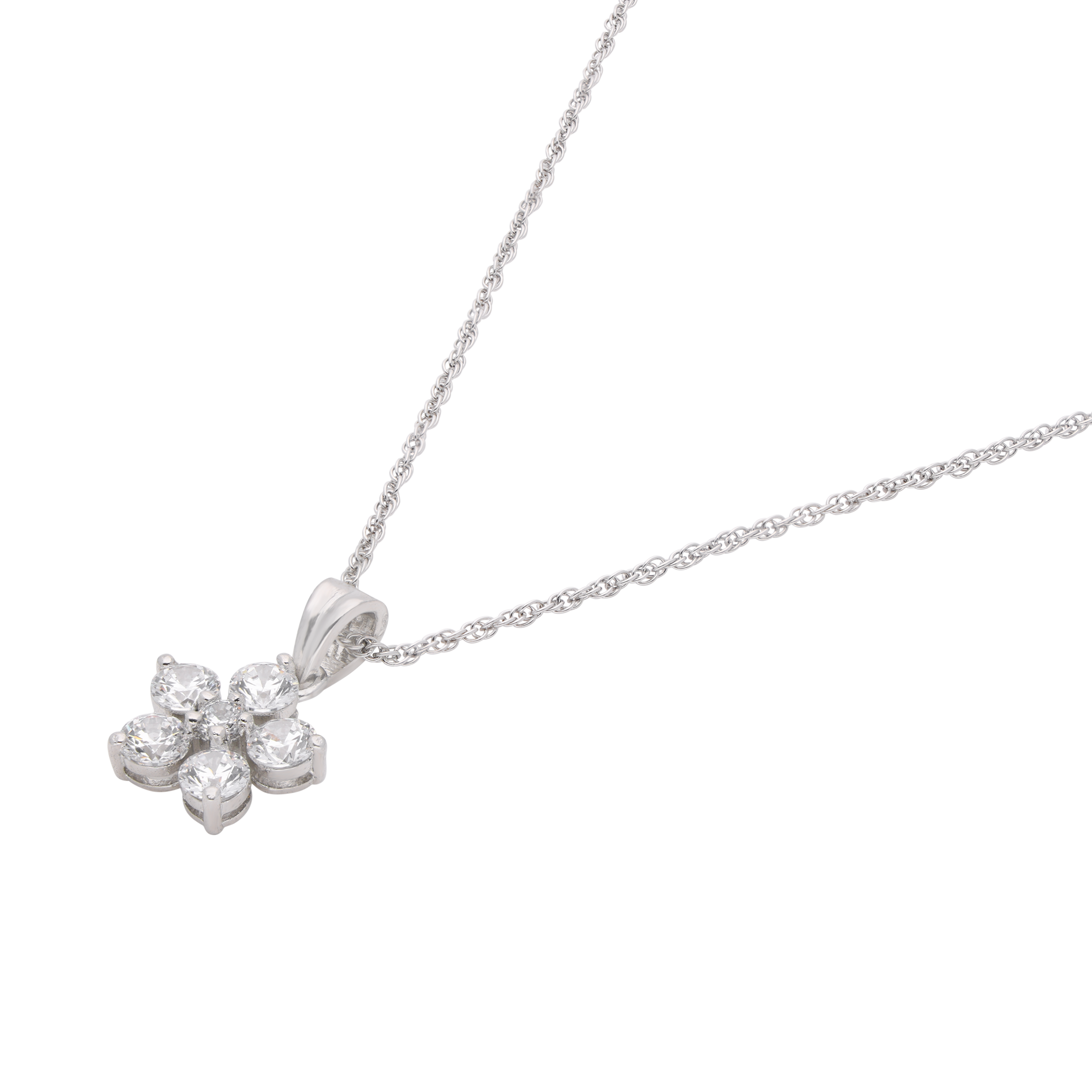 Blossom Elegance Sterling Silver Floral Pendant Necklace | SKU : 0003579176, 0021424021, 0021424038