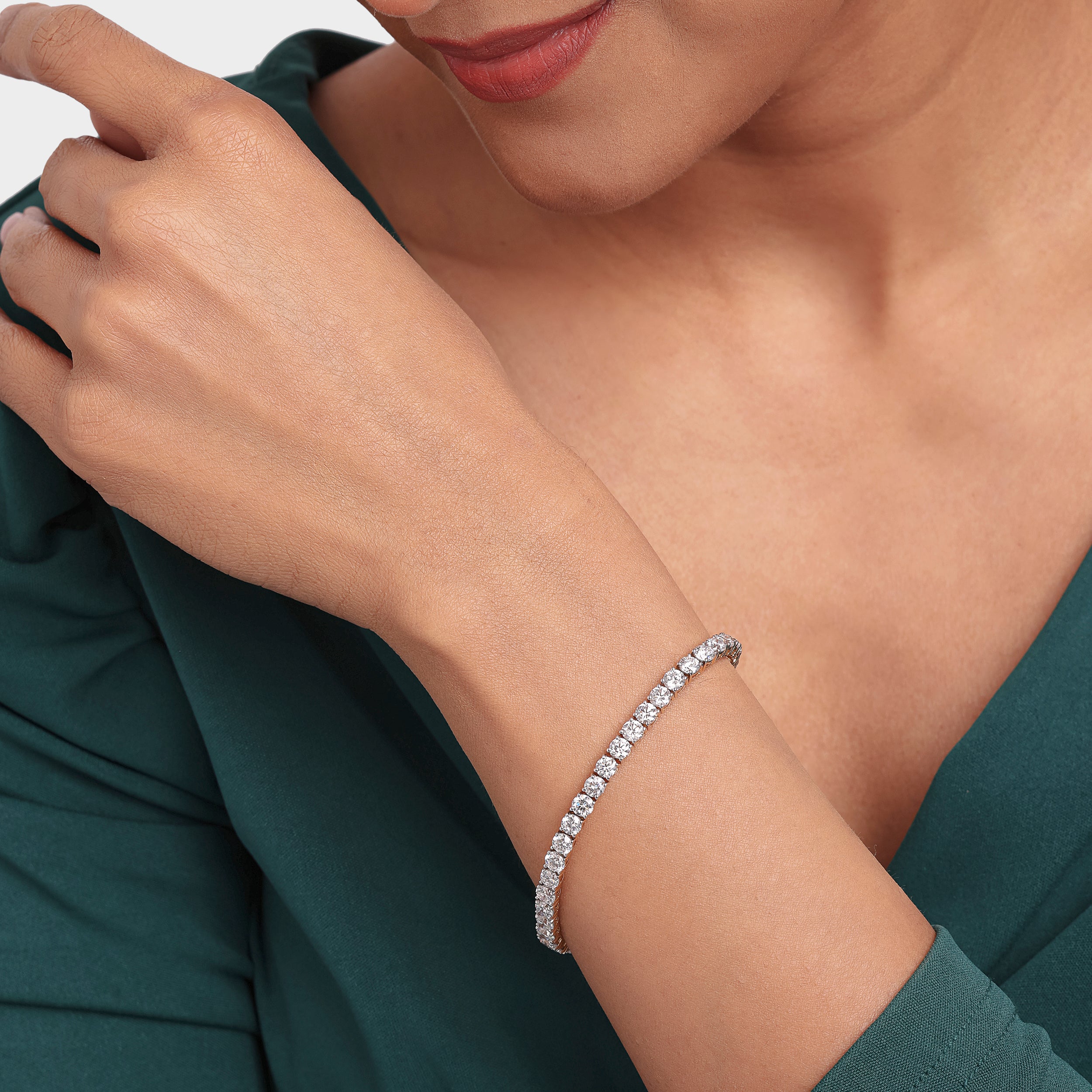 Round Brilliant 11.06 Carat Lab Grown Diamond Bracelet | SKU: 0021454936