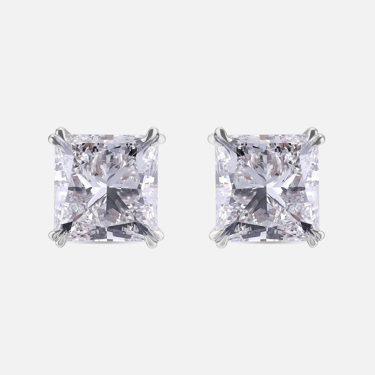 Radiant Square Step-Cut Lab Grown Diamond Stud Earrings in Dual-Tone Gold | SKU : 0021499241