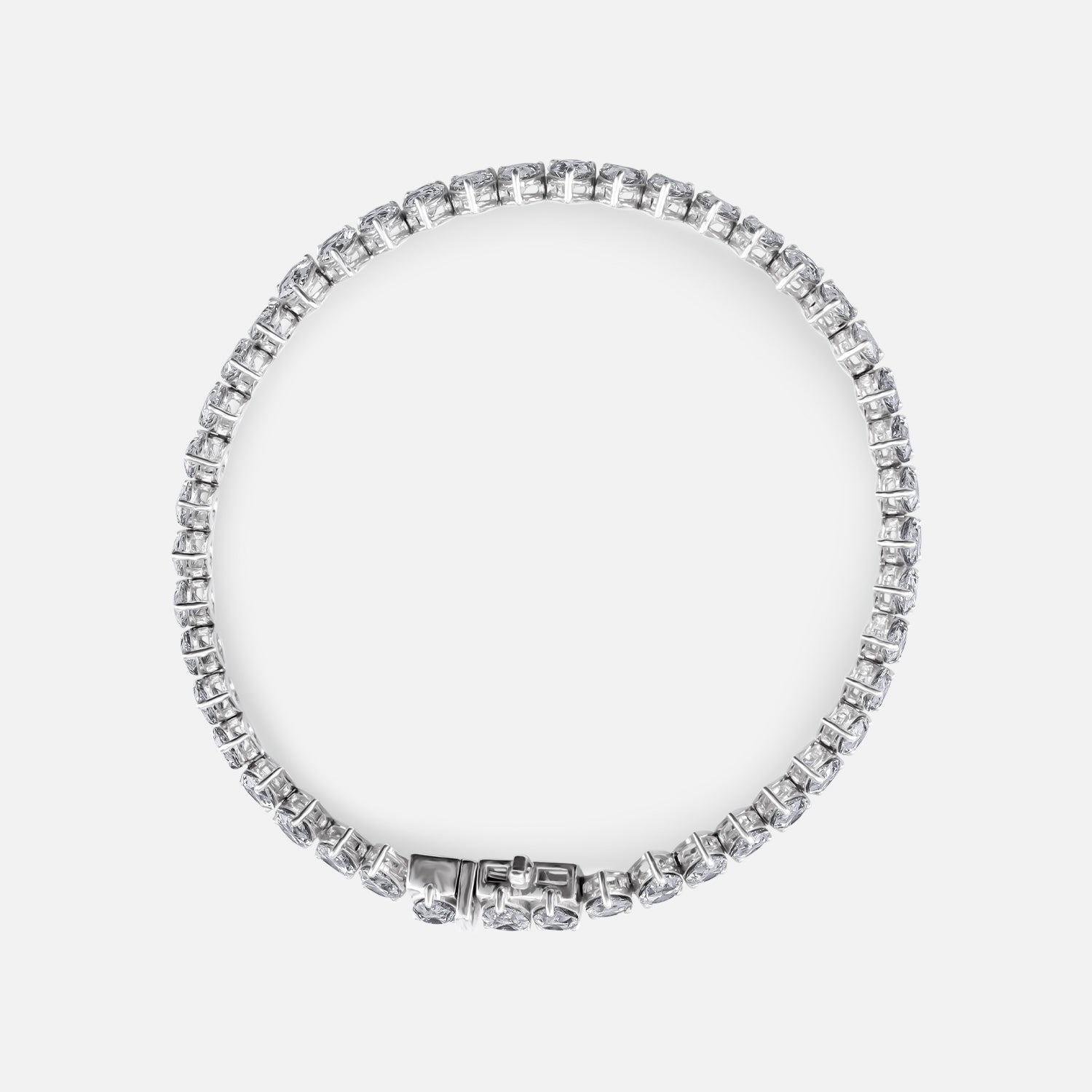 Classic Lab Grown Diamond Tennis Bracelet in White Gold Finish | SKU : 0021530074