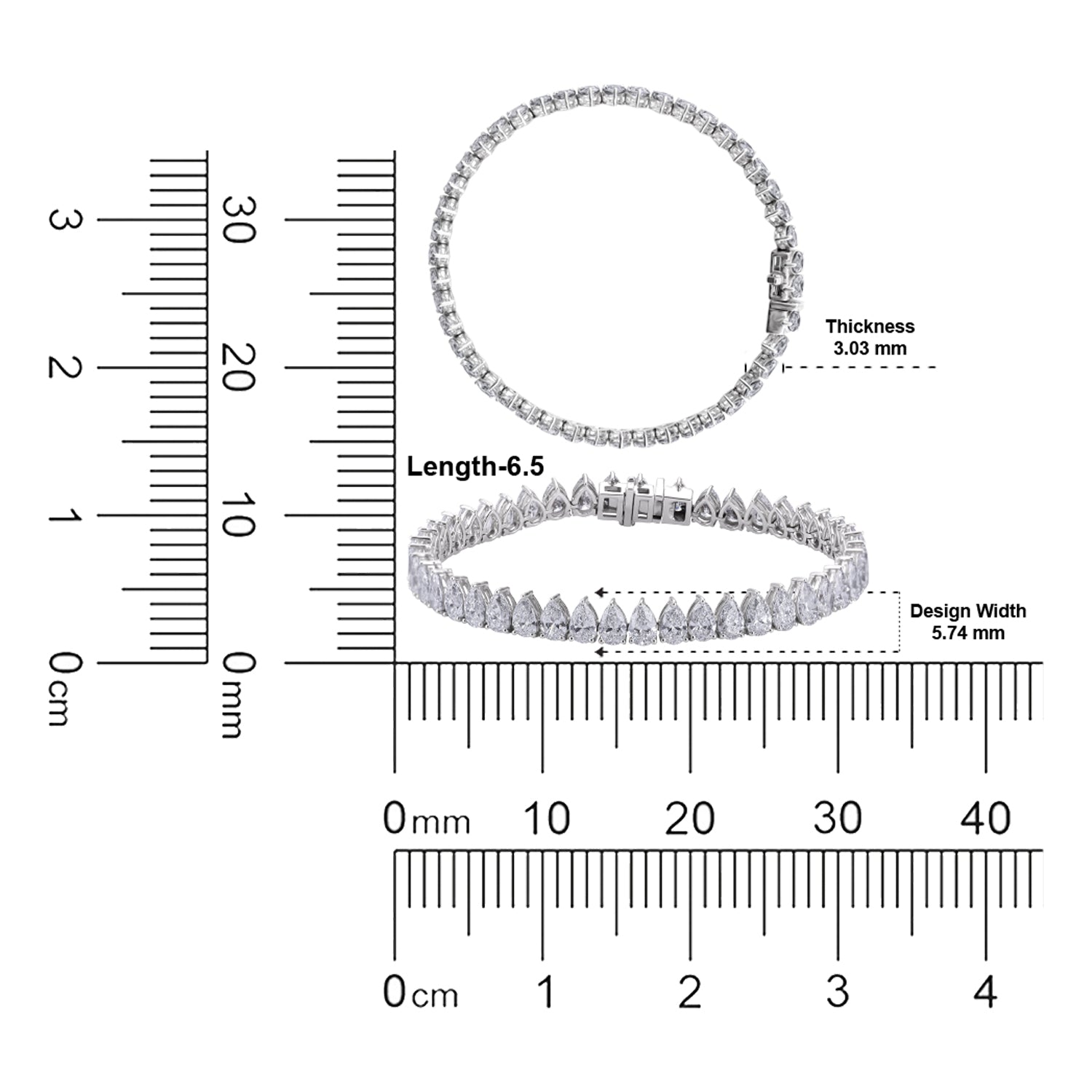 Classic Lab Grown Diamond Tennis Bracelet in White Gold Finish | SKU : 0021530074