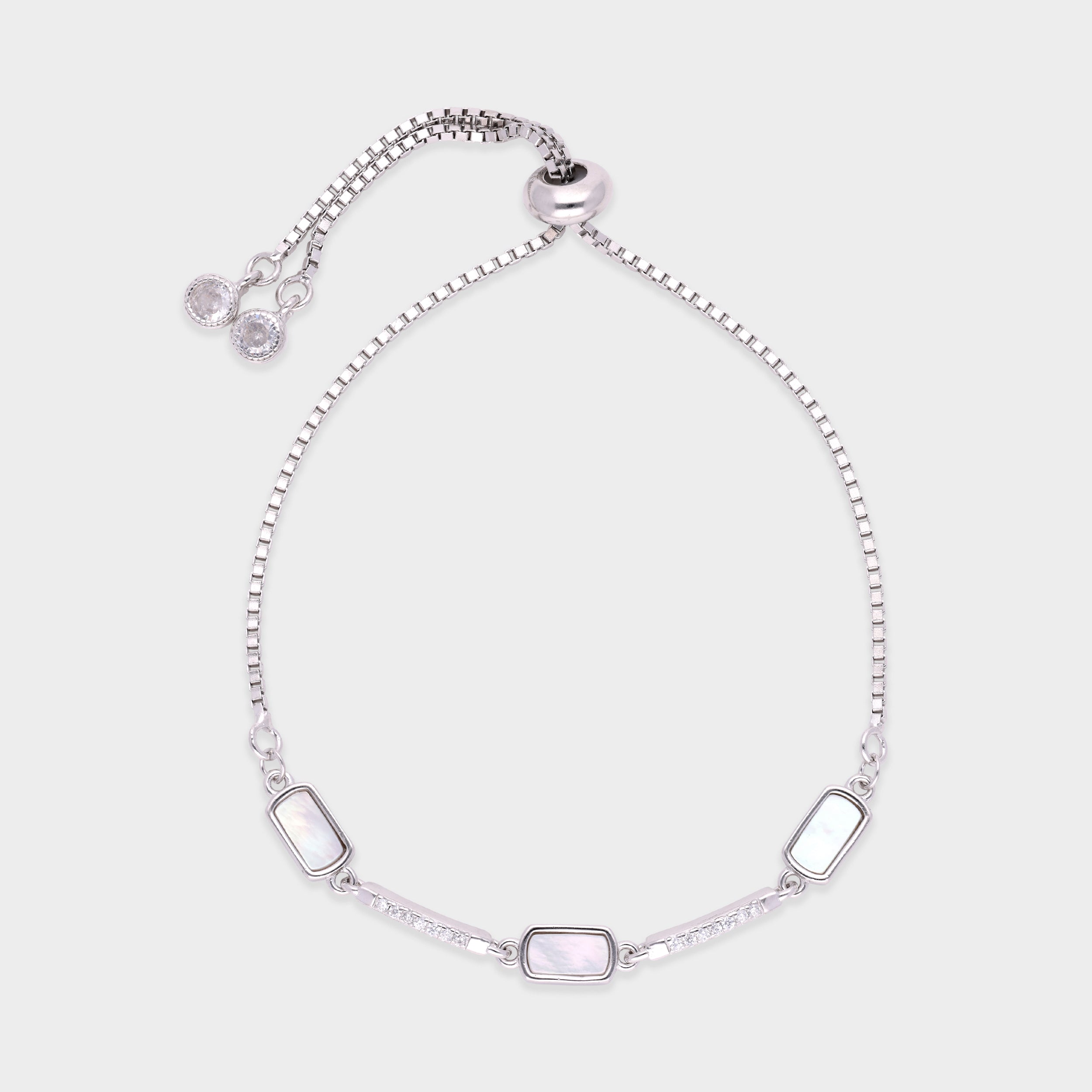 Lustrous Serenity Sterling Silver Bracelet – A Symphony of Elegance and Grace | SKU : 0021545993, 0021545986