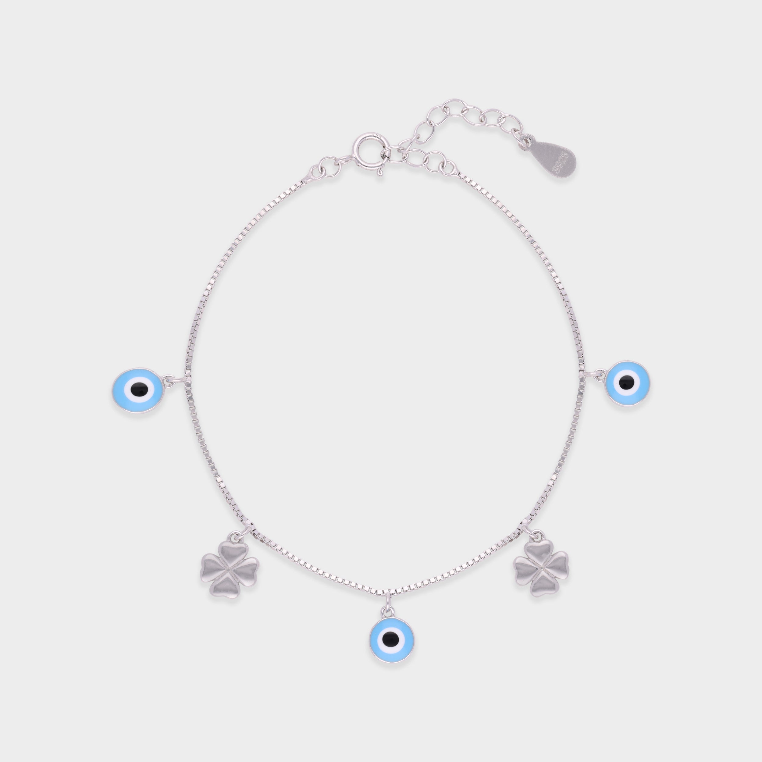 Fortuna Charm Sterling Silver Bracelet – A Harmonious Blend of Protection and Luck | SKU : 0021560989, 0021546112, 0021546105, 0003631119, 0021546129