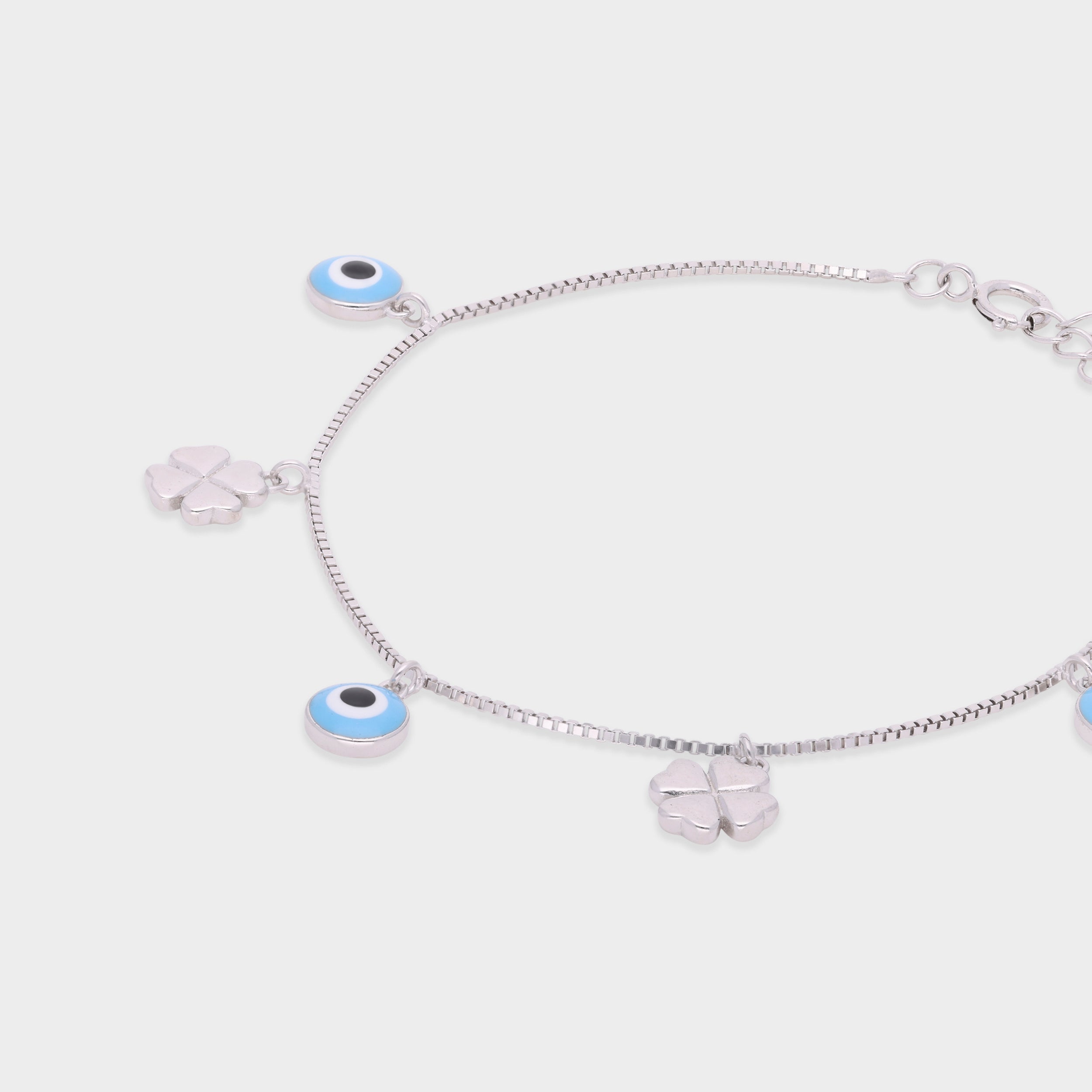 Fortuna Charm Sterling Silver Bracelet – A Harmonious Blend of Protection and Luck | SKU : 0021560989, 0021546112, 0021546105, 0003631119, 0021546129