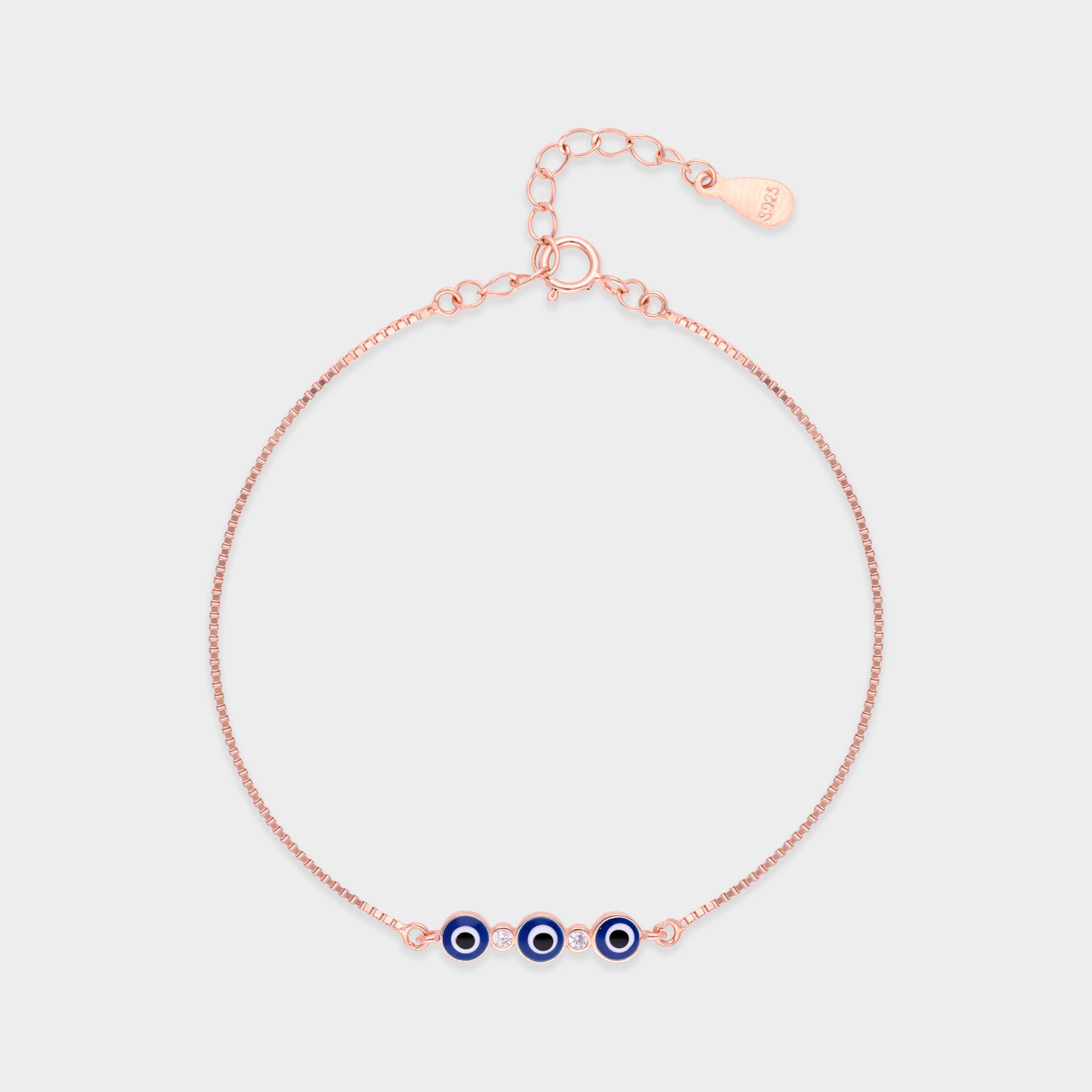 Evil Eye Harmony Sterling Silver Bracelet – A Guardian of Elegance and Protection | SKU : 0021546235