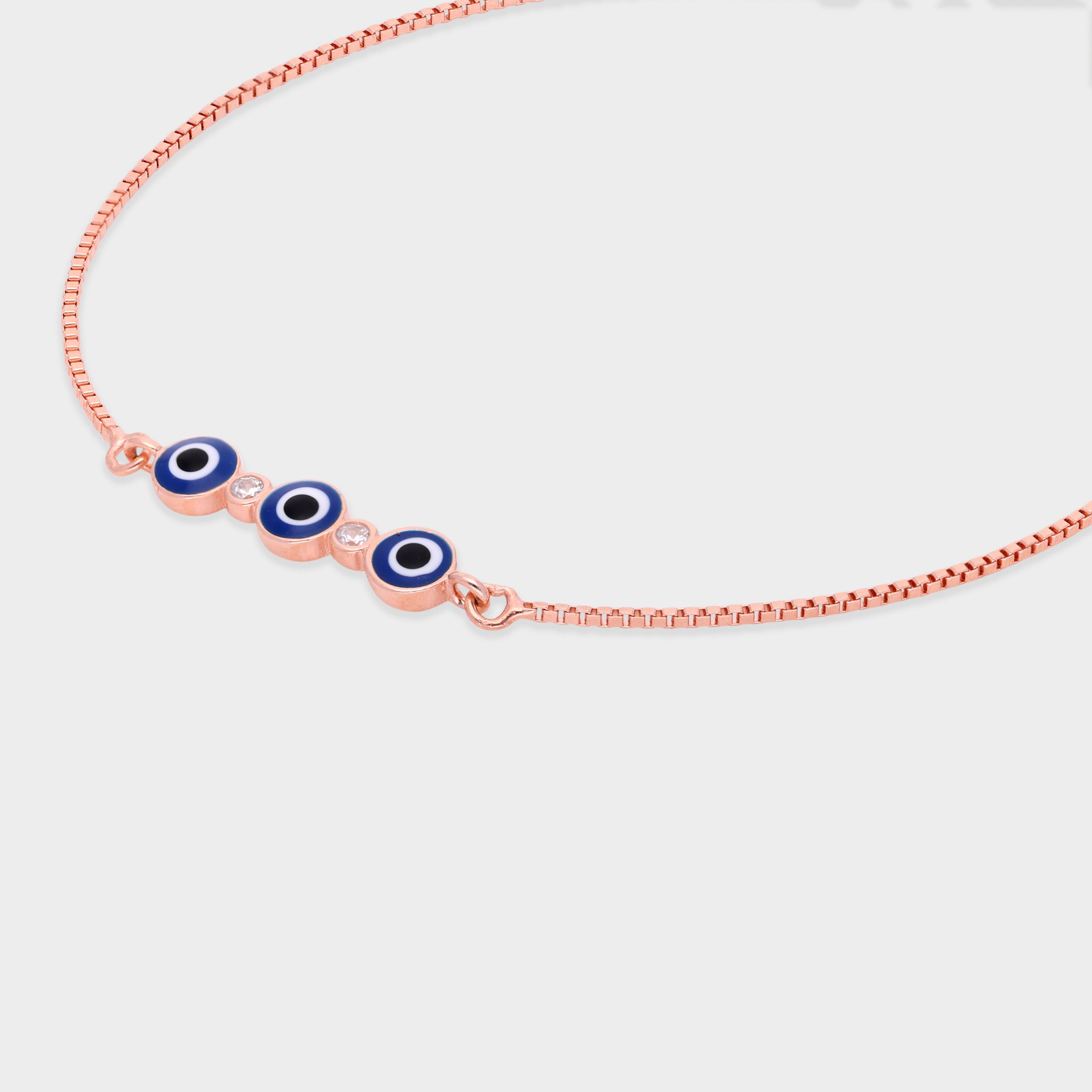 Evil Eye Harmony Sterling Silver Bracelet – A Guardian of Elegance and Protection | SKU : 0021546235