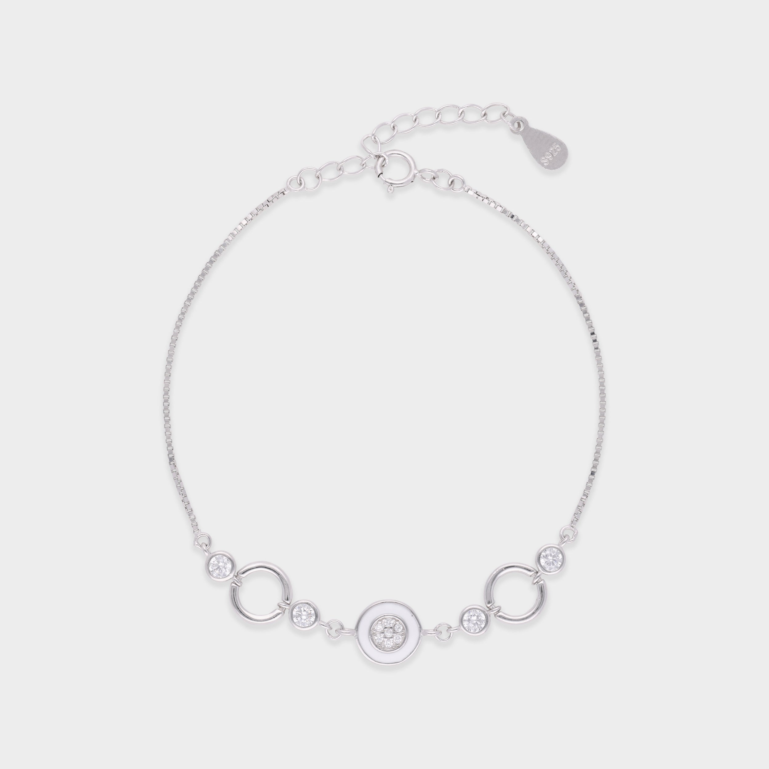 Ethereal Orbit Sterling Silver Bracelet – A Celestial Harmony of Elegance | SKU : 0021546617, 0021546594