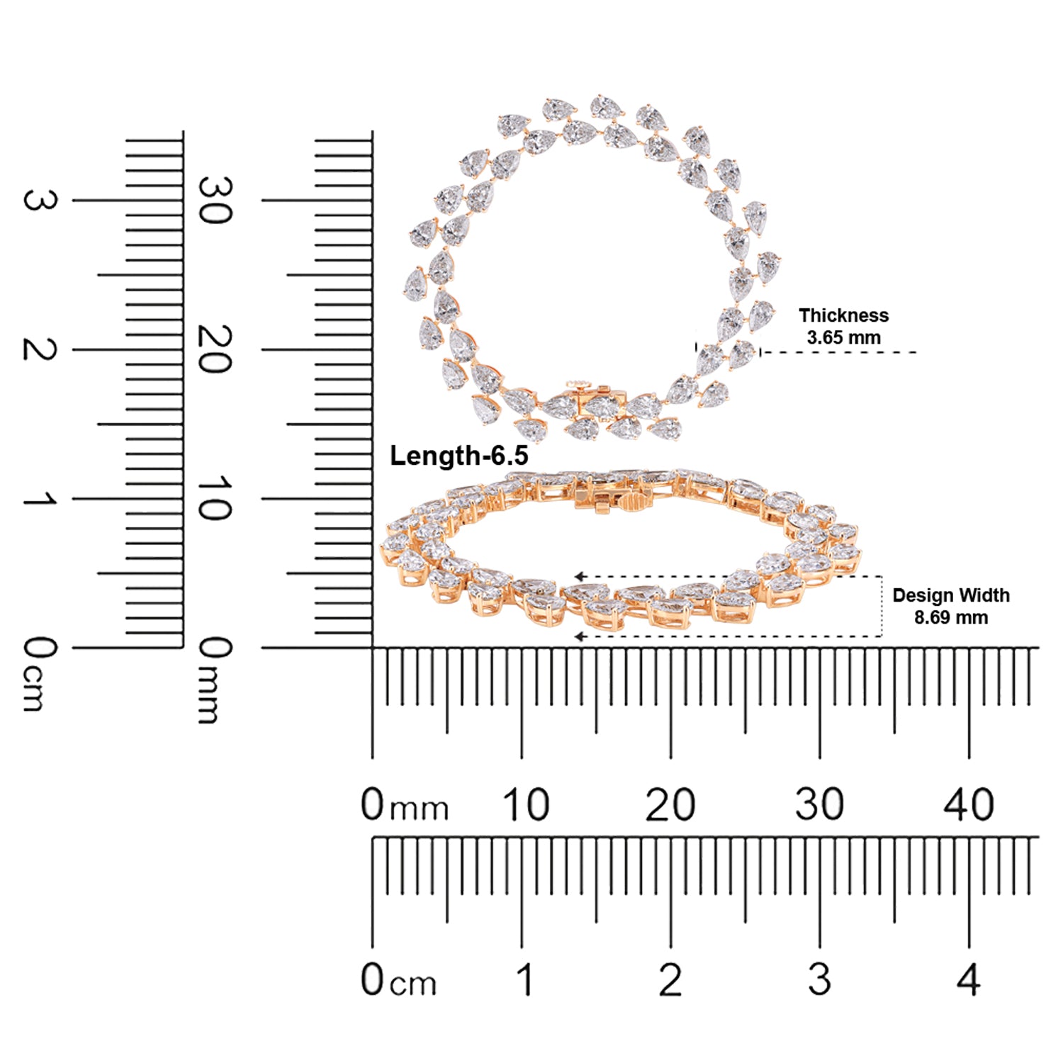 Twin Pear Lab Grown Diamond Bracelet in Rose Gold | SKU : 0021842955