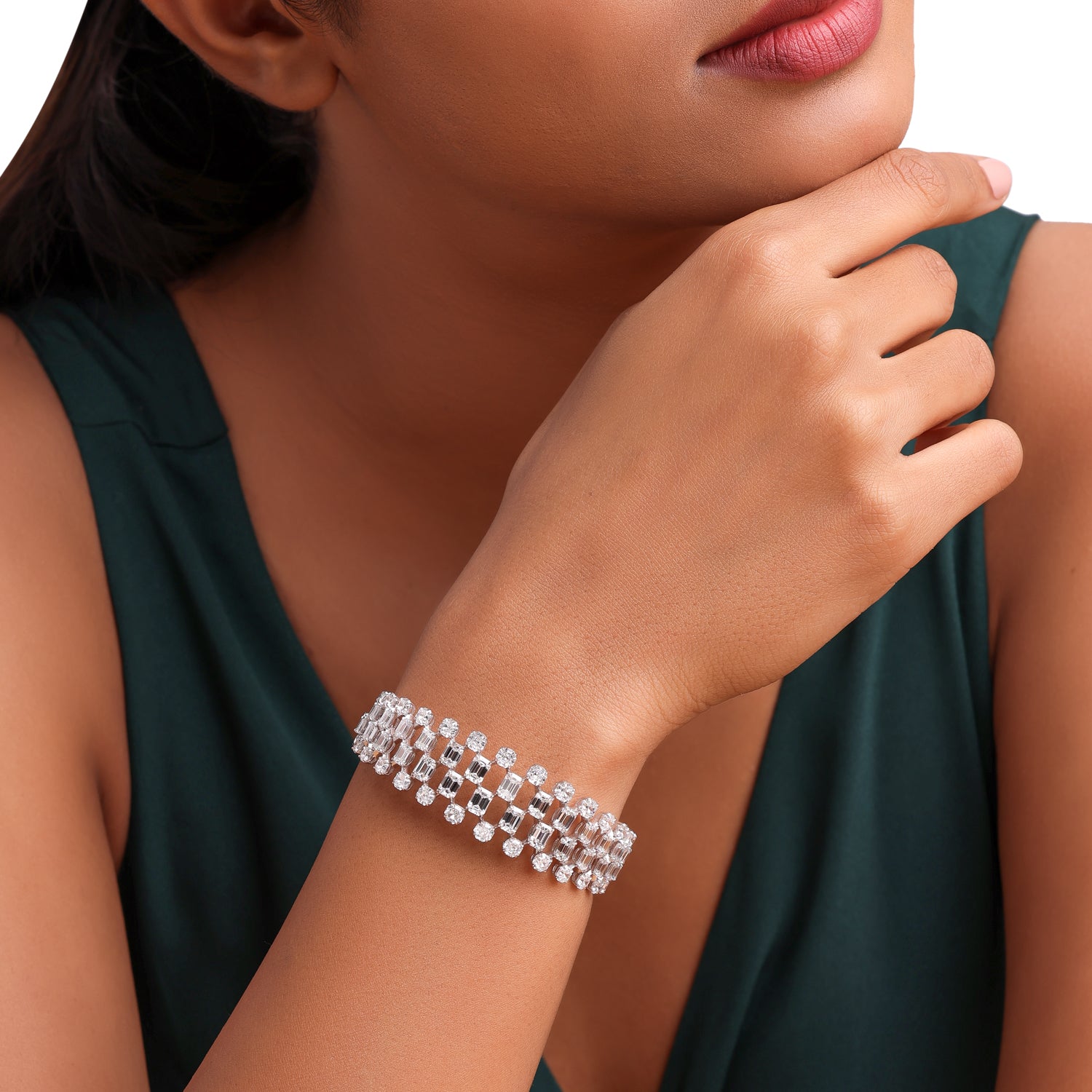 Regal Harmony Octagon Brilliant & Heritage Emerald-Cut Lab-Grown Diamond Bracelet | SKU : 0021986185