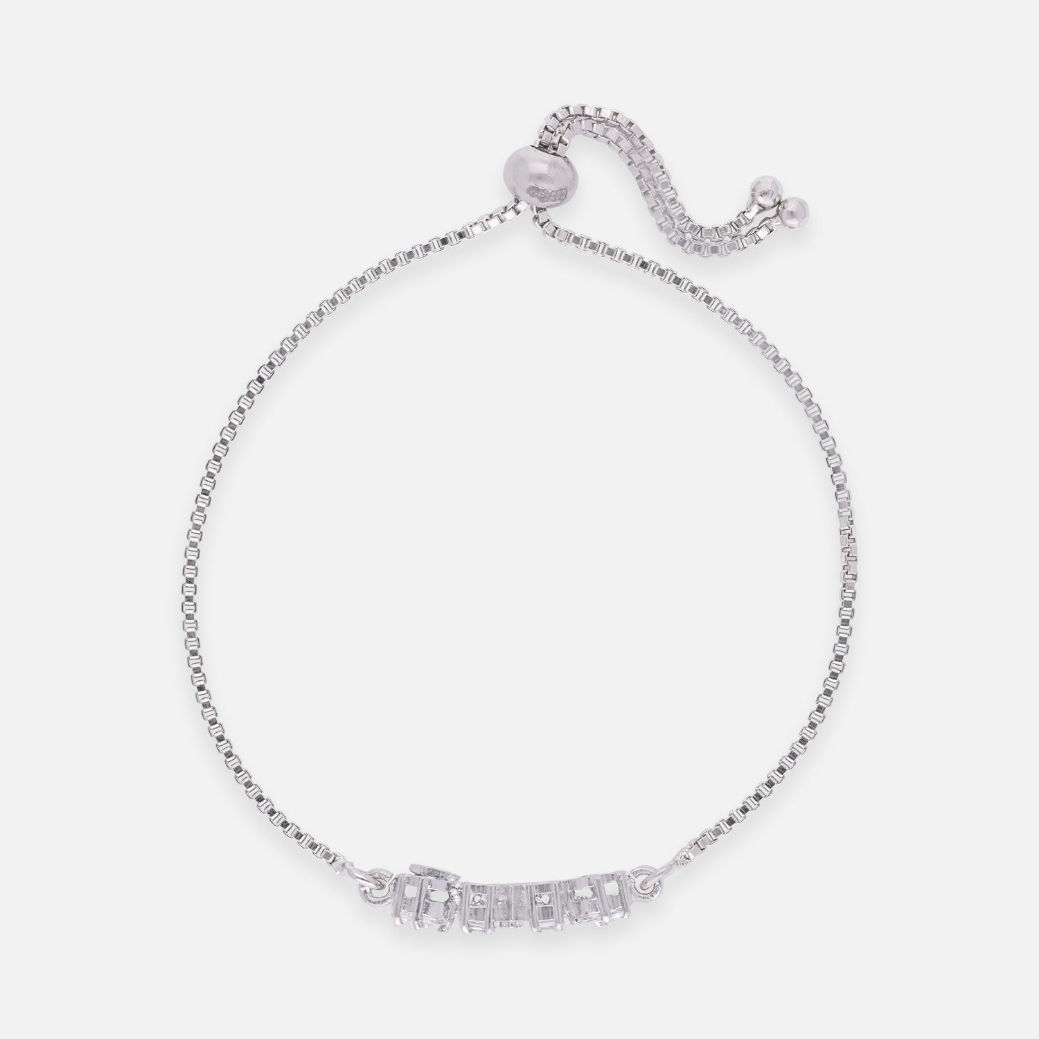 Baguette & Princess-Cut Cubic Zirconia Sterling Silver Adjustable Bracelet | SKU : 0022164254, 0022167859, 0003888469