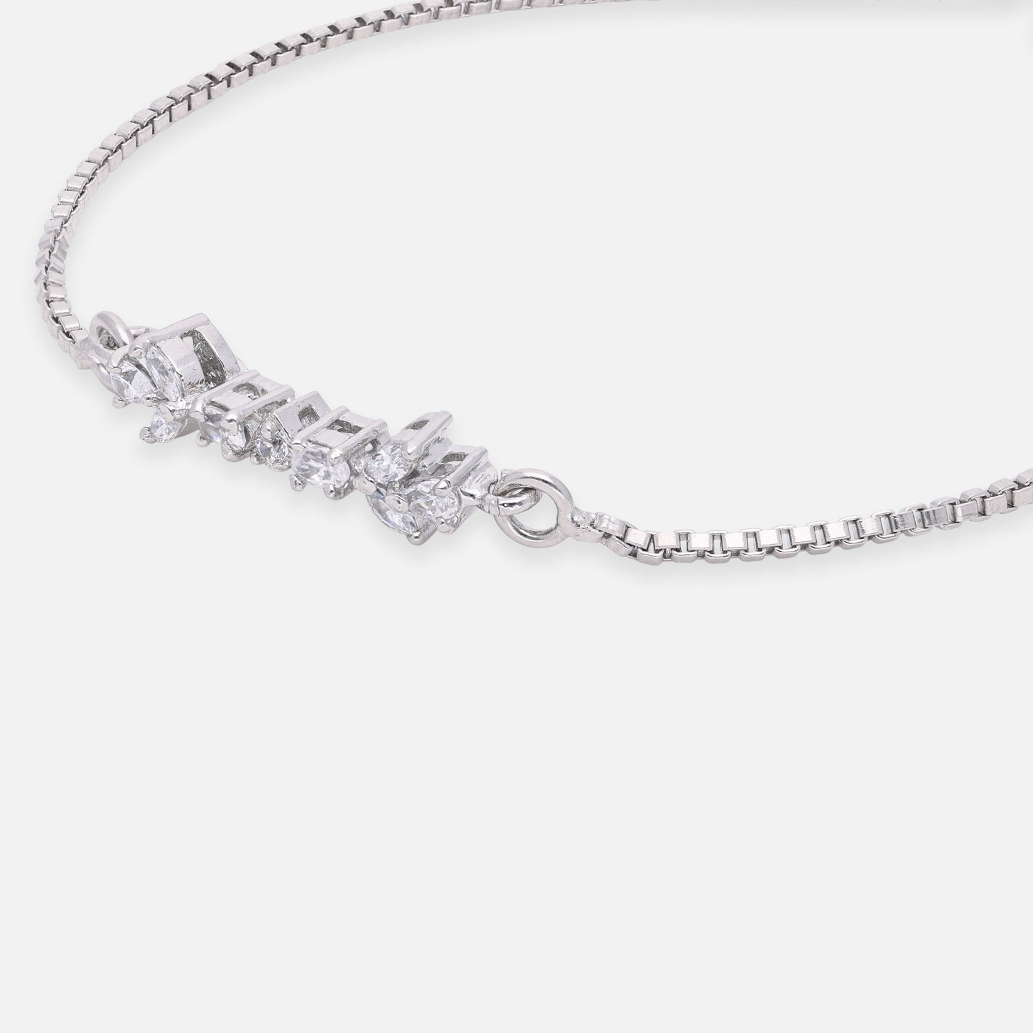 Baguette & Princess-Cut Cubic Zirconia Sterling Silver Adjustable Bracelet | SKU : 0022164254, 0022167859, 0003888469