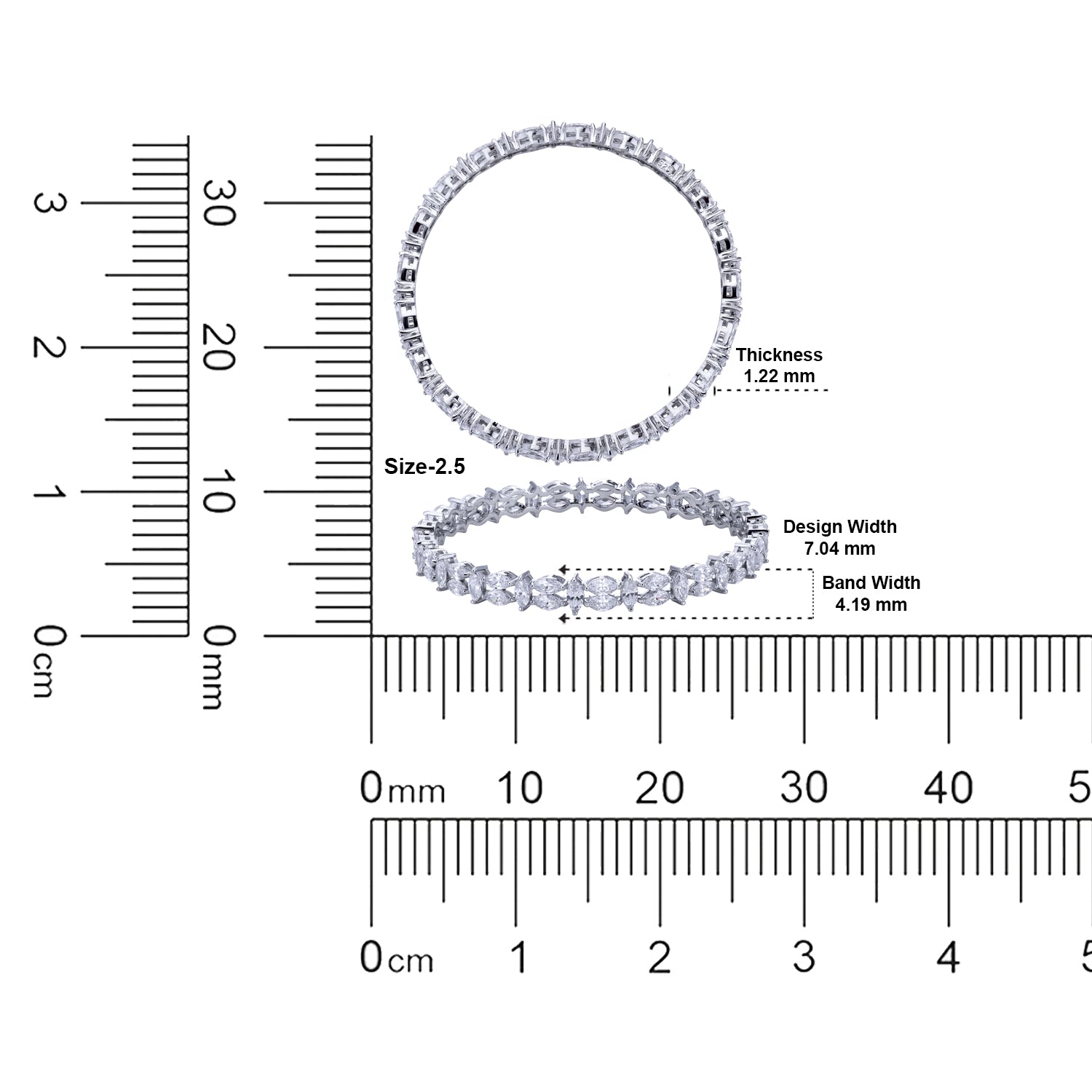 Exquisite Sterling Silver Cubic Zirconia Bangles | SKU : 0022163844, 0022167446, 0003888056