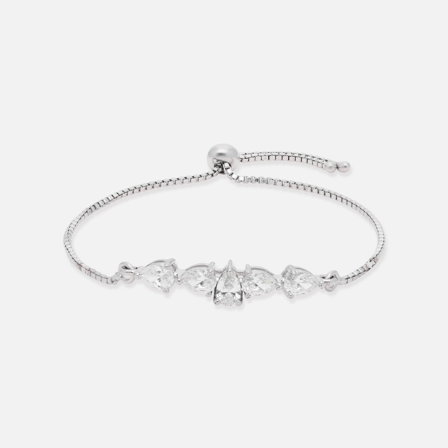 Emerald-Cut & Baguette Cubic Zirconia Sterling Silver Adjustable Bracelet | SKU : 0022164186, 0022167781, 0003888391