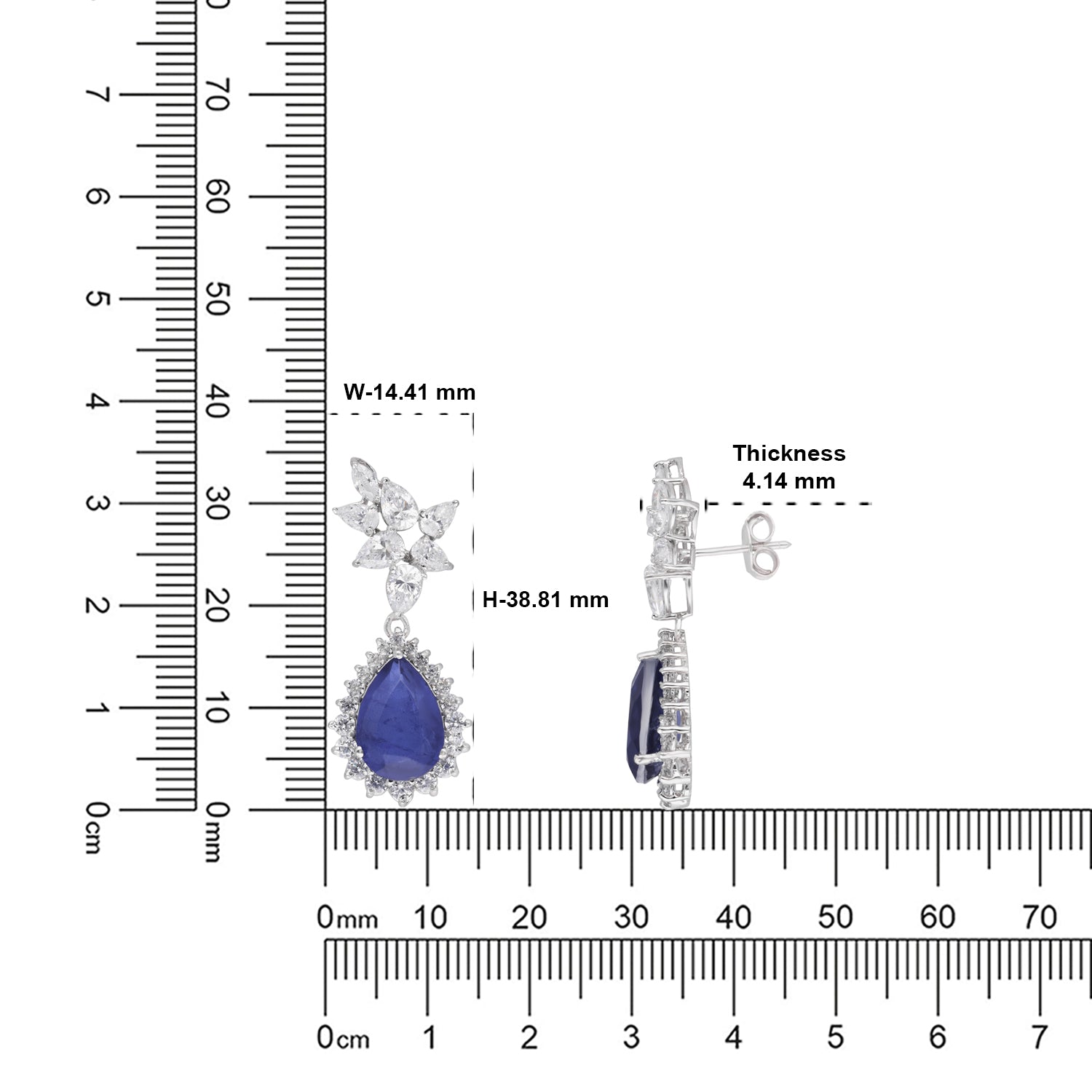 Pear Halo Sterling Silver Earrings | SKU :  0022178978, 0022179272, 0003894101