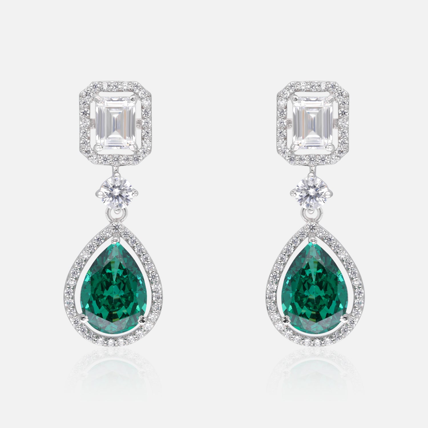 Teardrop Stone Sterling Silver Earrings | SKU : 0022178916, 0022179210, 0003894040