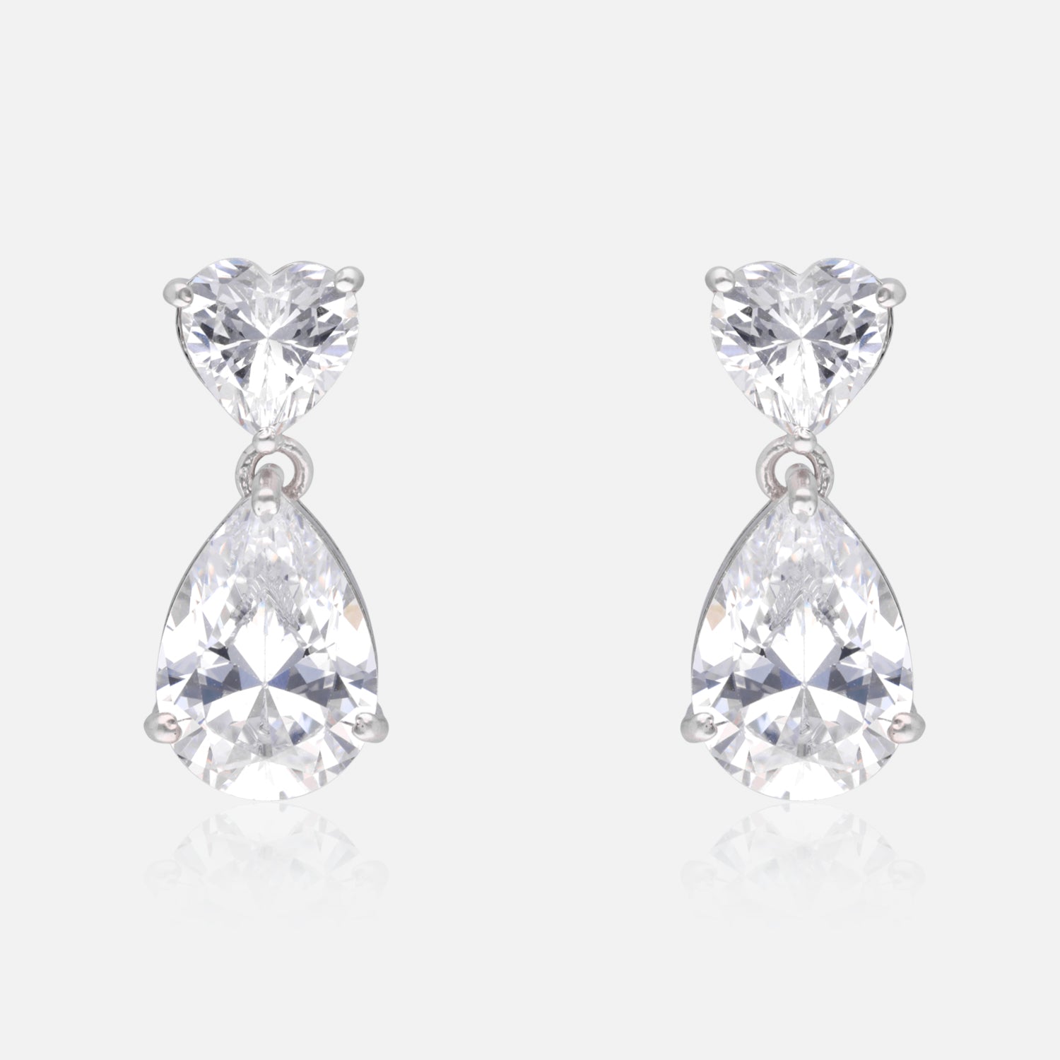 Heart & Teardrop Sterling Silver Drop Earrings | SKU :  0022178985, 0022179289, 0003894118