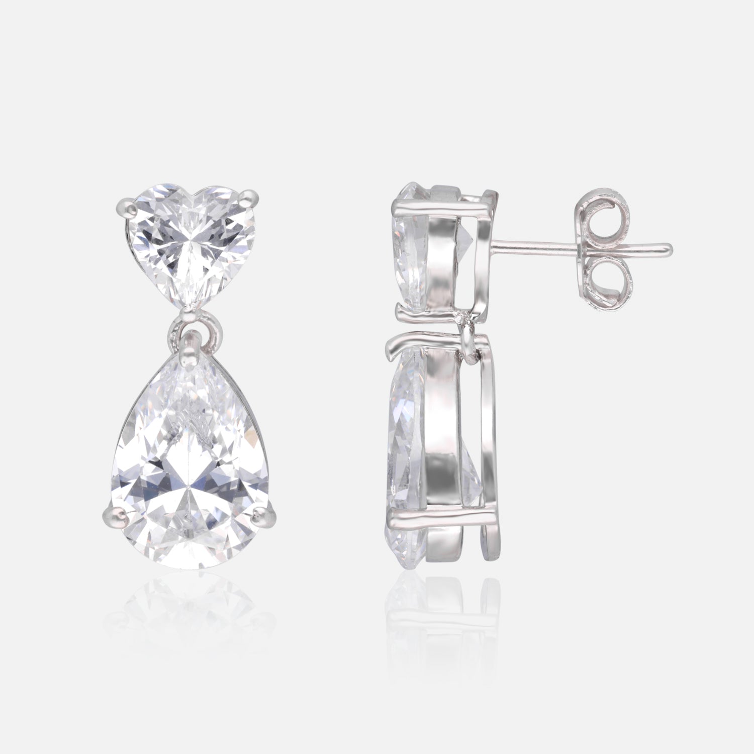 Heart & Teardrop Sterling Silver Drop Earrings | SKU :  0022178985, 0022179289, 0003894118