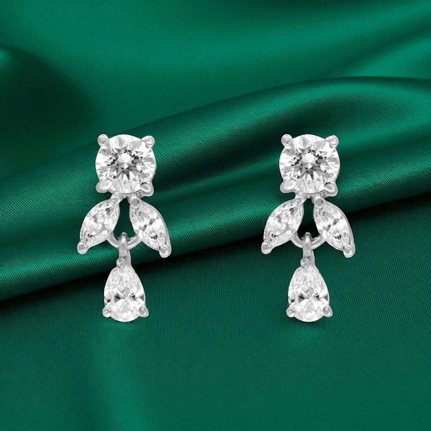 Radiant Elegance – Cubic Zirconia Stud Earrings | SKU : 0022195975, 0022194589, 0003904336