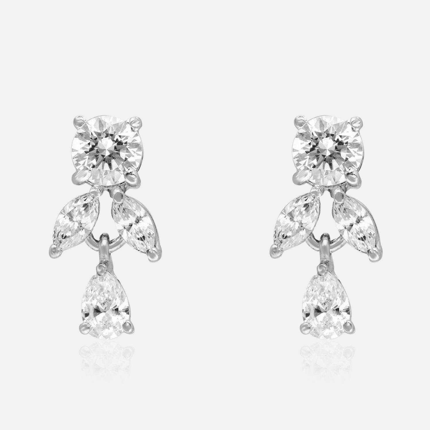 Radiant Elegance – Cubic Zirconia Stud Earrings | SKU : 0022195975, 0022194589, 0003904336