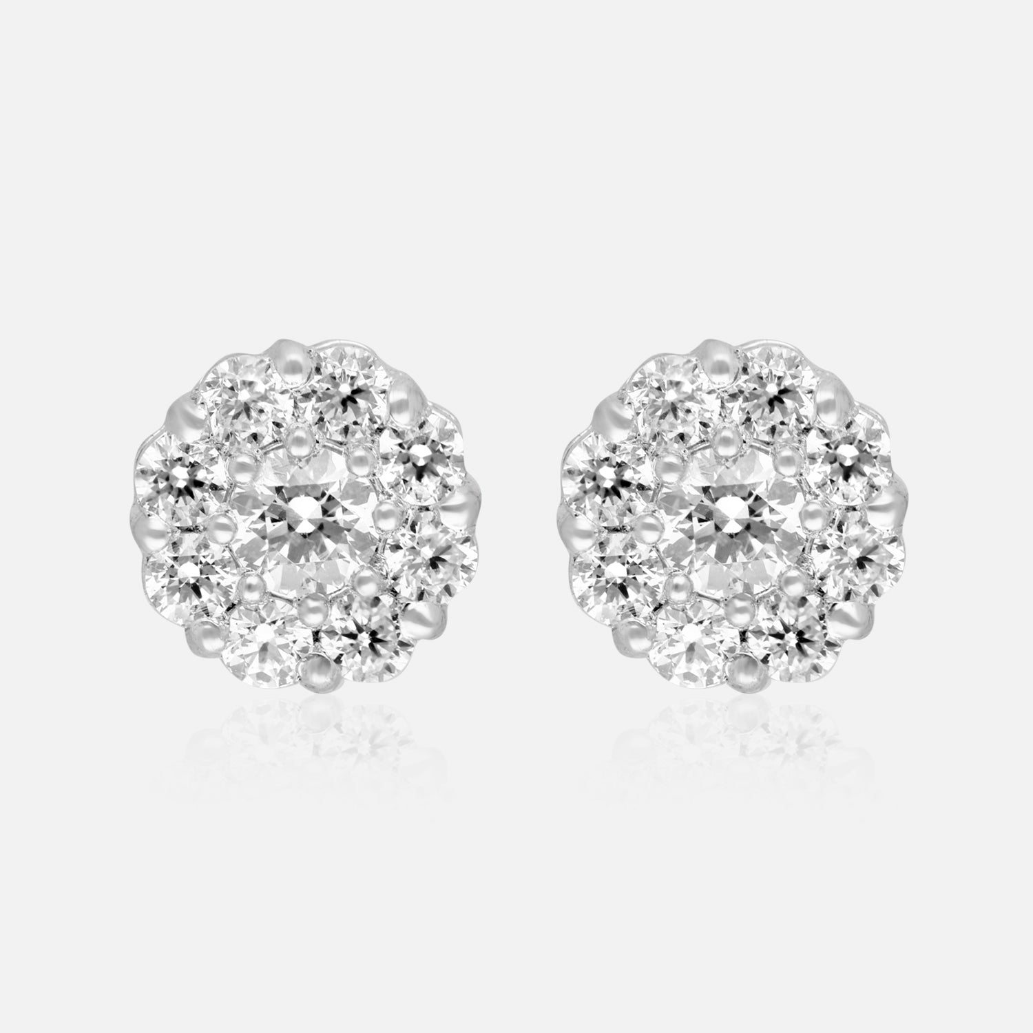 Brilliant Bloom – Cluster Cubic Zirconia Stud Earrings | SKU : 0022196002, 0022194619, 0003904367