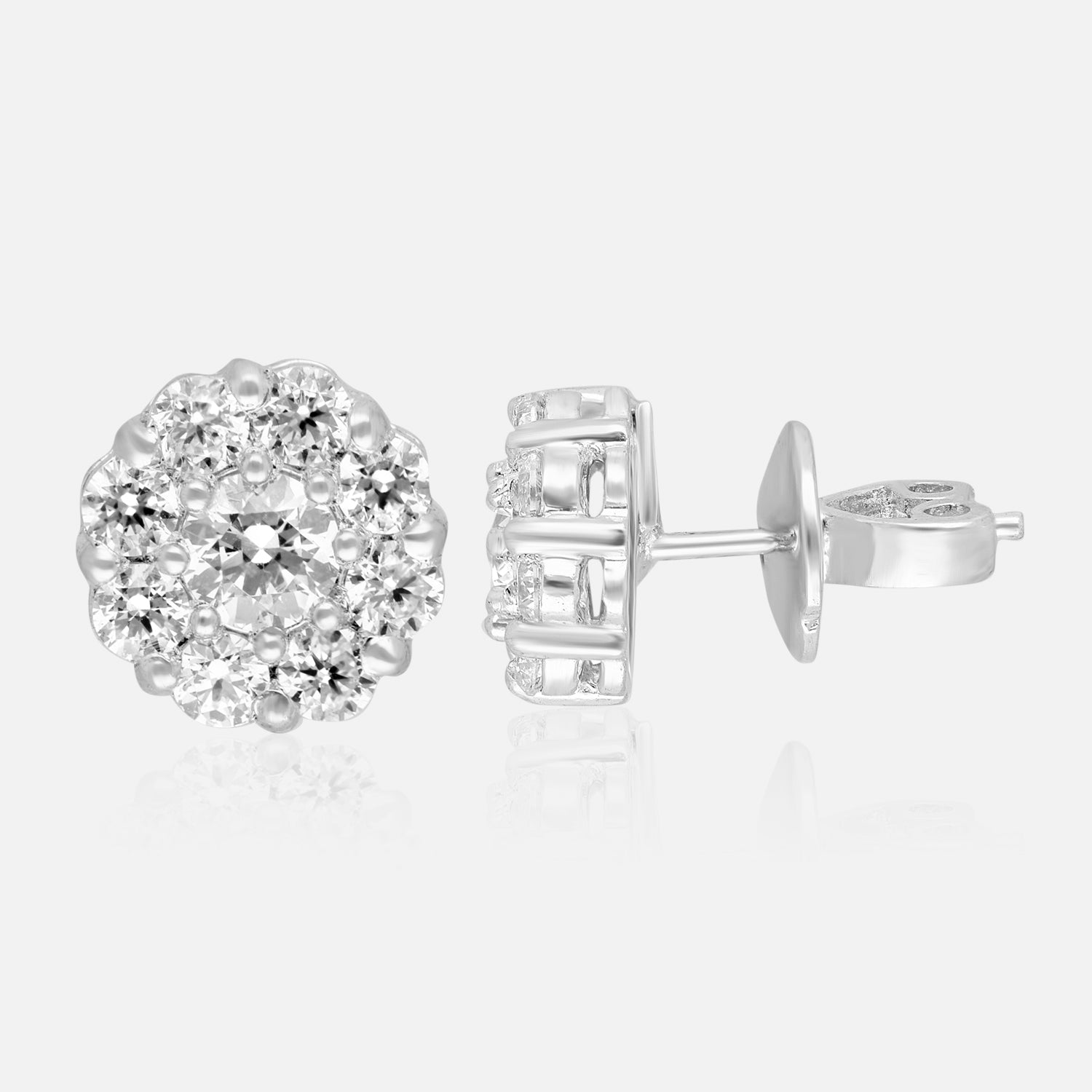 Brilliant Bloom – Cluster Cubic Zirconia Stud Earrings | SKU : 0022196002, 0022194619, 0003904367