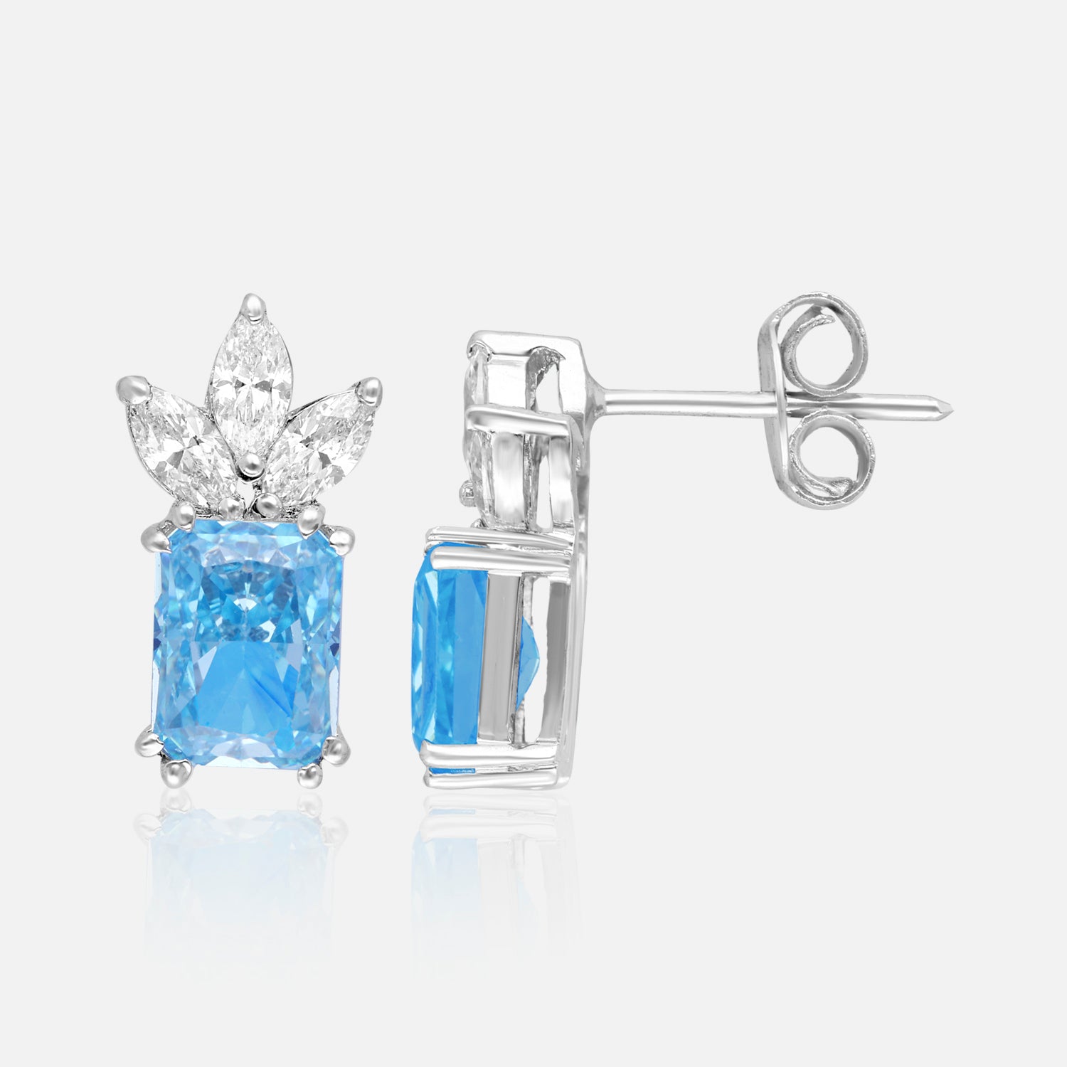 Radiant Elegance Cushion-Cut Gemstone Earrings | SKU : 0022196033, 0022194640, 0003904398