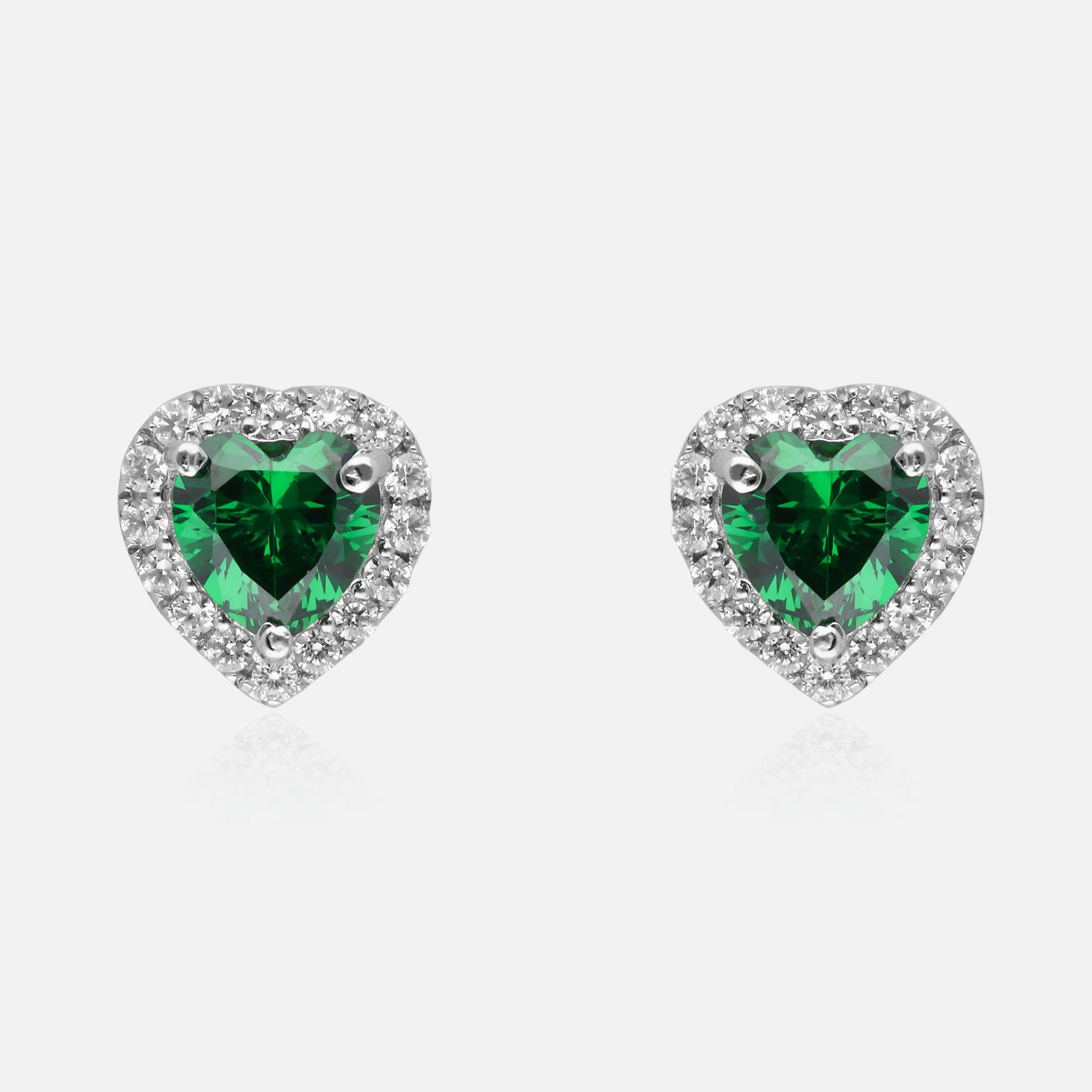 Eternal Heart Halo Stud Earrings – A Celebration of Love & Elegance | SKU : 0022196118, 0022194725, 0003904473
