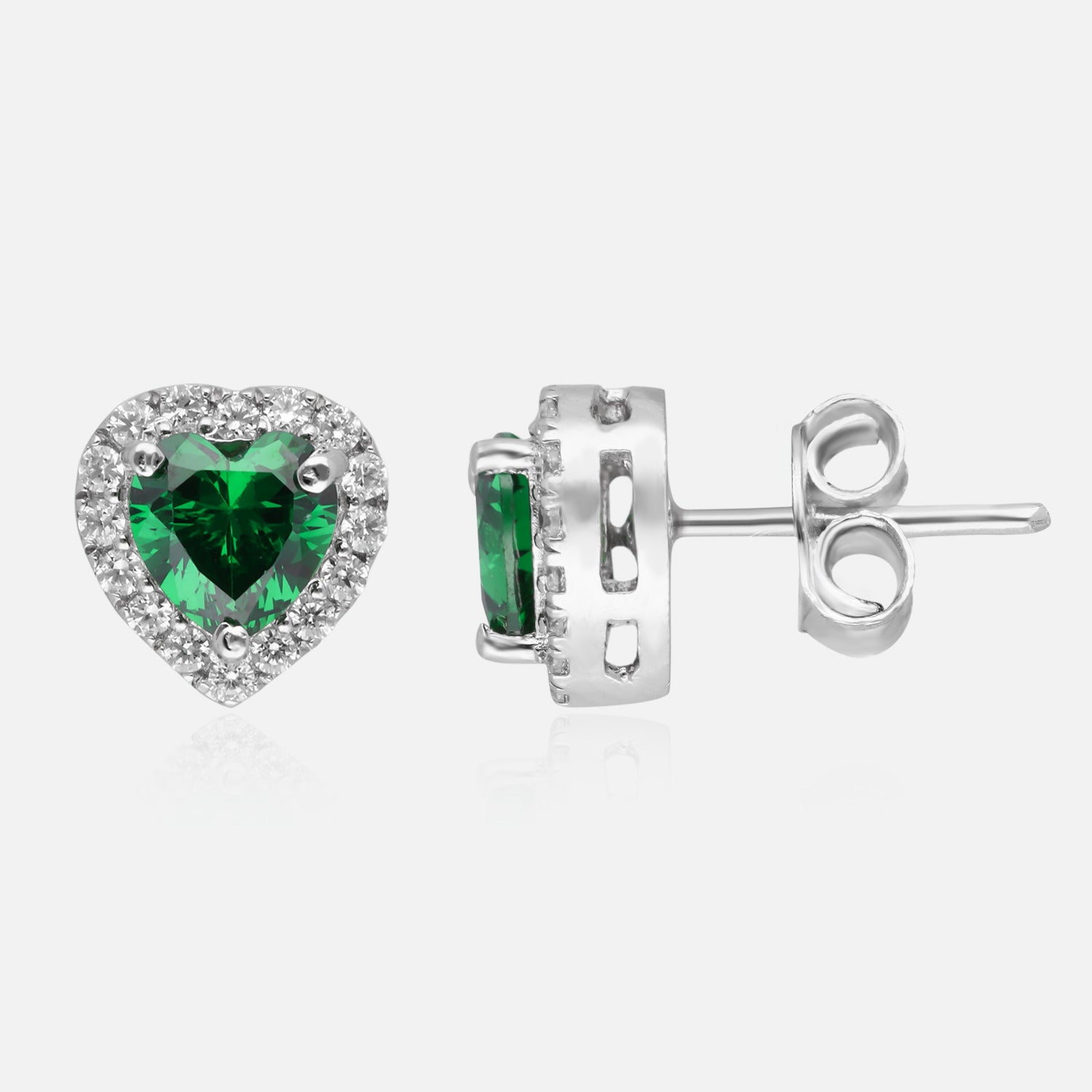 Eternal Heart Halo Stud Earrings – A Celebration of Love & Elegance | SKU : 0022196118, 0022194725, 0003904473