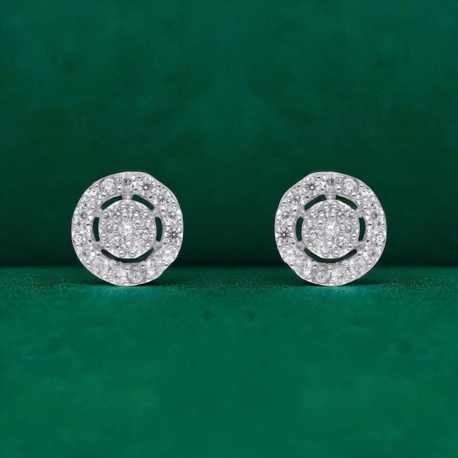 Celestial Glow – Pave Cubic Zirconia Cluster Stud Earrings | SKU : 0022196156, 0022194763, 0003904510