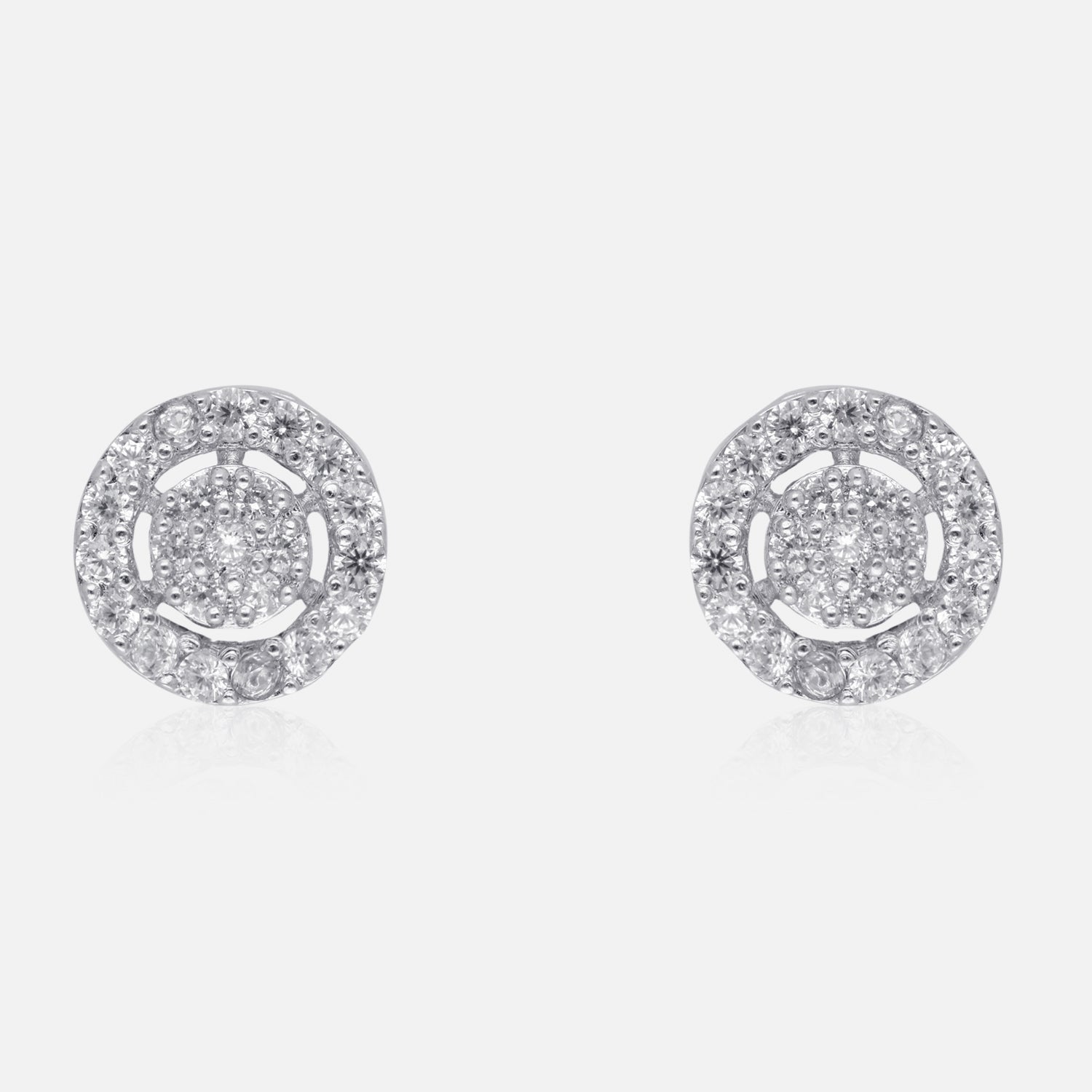Celestial Glow – Pave Cubic Zirconia Cluster Stud Earrings | SKU : 0022196156, 0022194763, 0003904510
