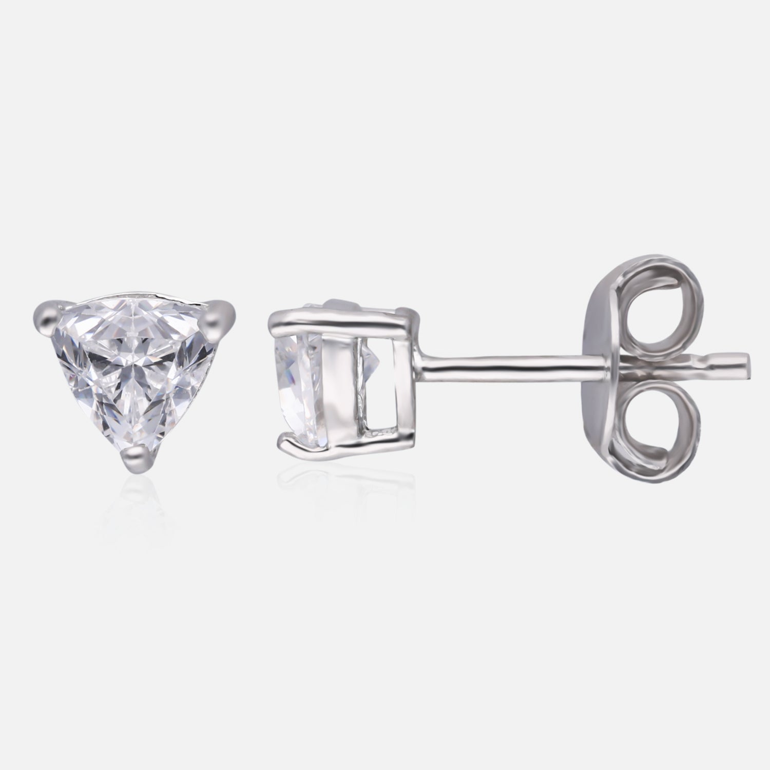 Trillion-Cut Cubic Zirconia Solitaire Stud Earrings in Sterling Silver | SKU : 0022196507, 0022195111, 0003904862