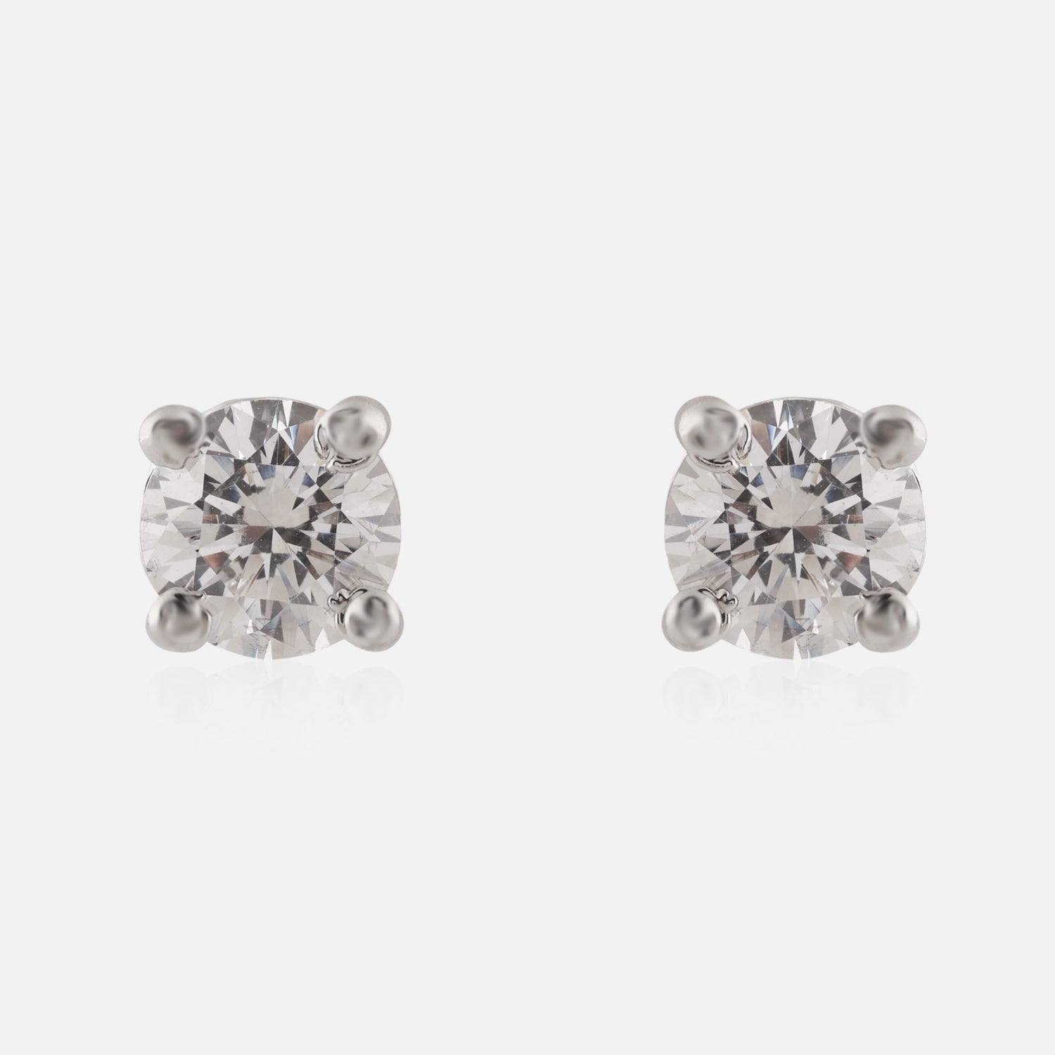 Sterling Silver Classic Four-Prong Cubic Zirconia Stud Earrings | SKU : 0022261373, 0022260192, 0003939765