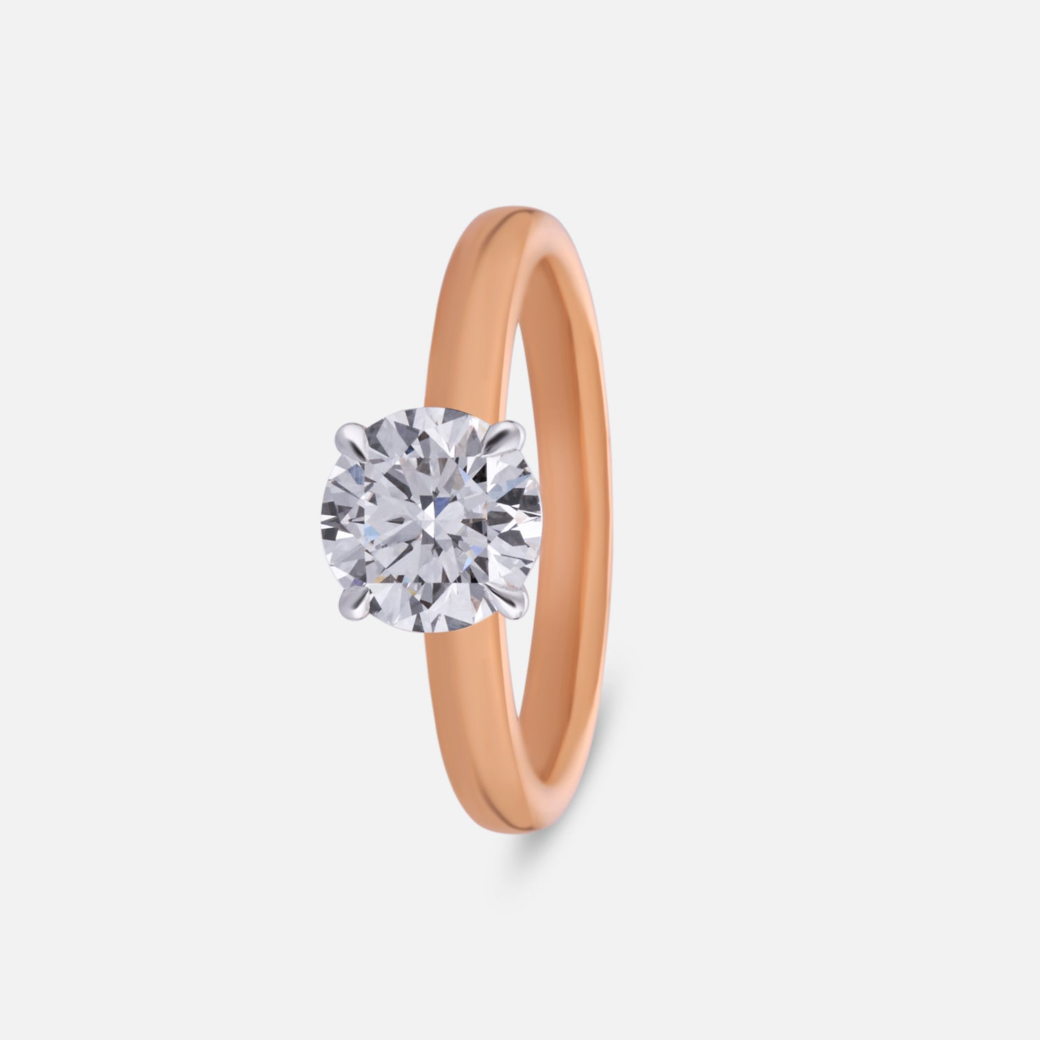 Amber Glow Lab Grown Solitaire Diamond Ring in Rose Gold | SKU : 0004952756