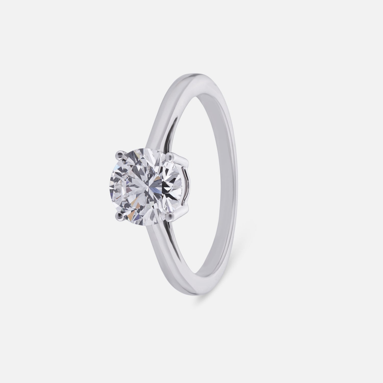 Ethereal Essence Lab Grown Solitaire Diamond Ring in White Gold | SKU : 0004952770