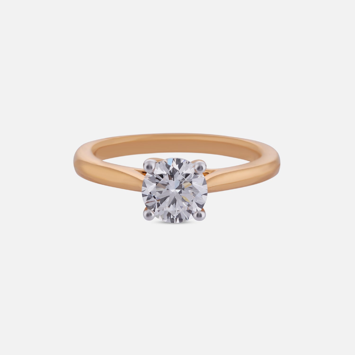 Refined Round Brilliant Lab-Grown Diamond Solitaire Ring in Yellow Gold | SKU : 0004952855