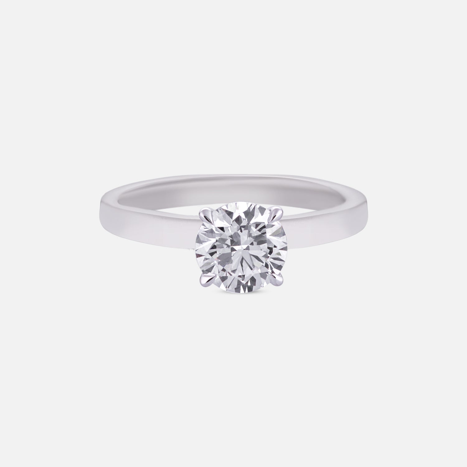 Pure Serenity Lab Grown Solitaire Diamond Ring in White Gold | SKU : 0004952954