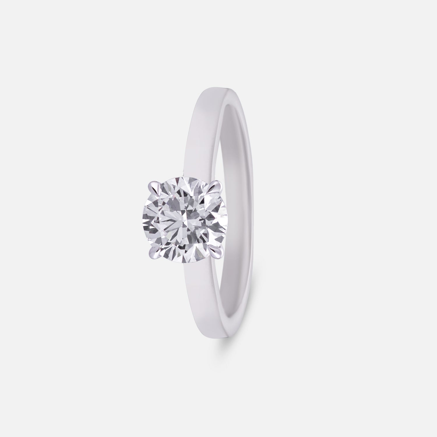 Pure Serenity Lab Grown Solitaire Diamond Ring in White Gold | SKU : 0004952954