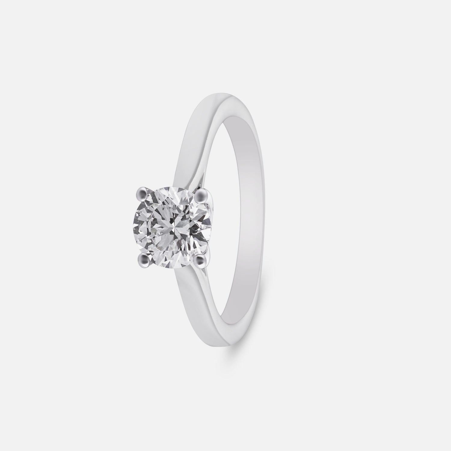 Aurora Lab Grown Diamond Solitaire Ring in White Gold | SKU : 0004952992